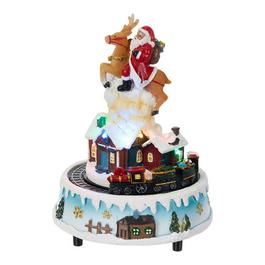 LIFE IDEAS Santa Claus Reindeer Music Box Ornament