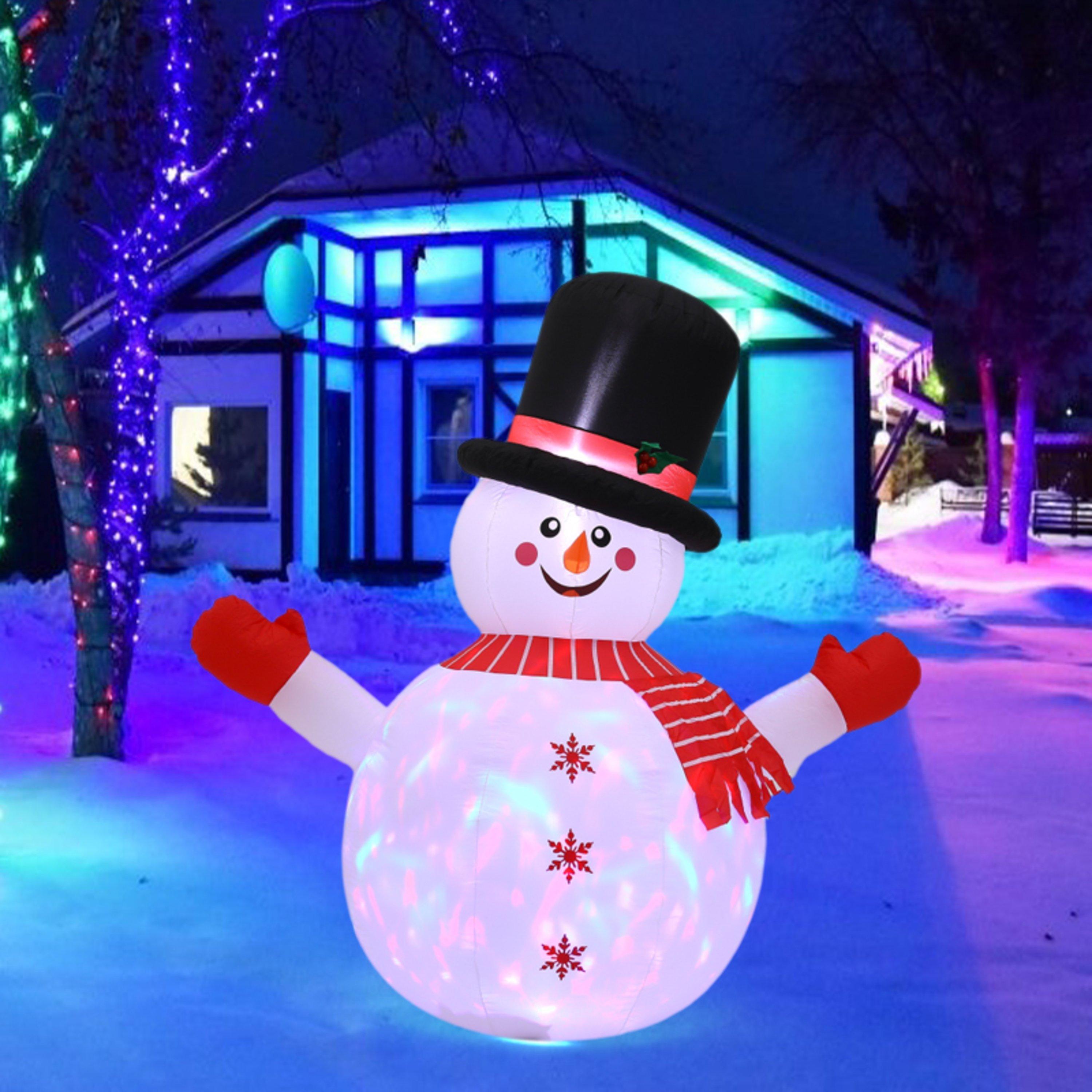 White Red - LIFE IDEAS - 1.8M Inflatable Snowman for Christmas Decoration - 2