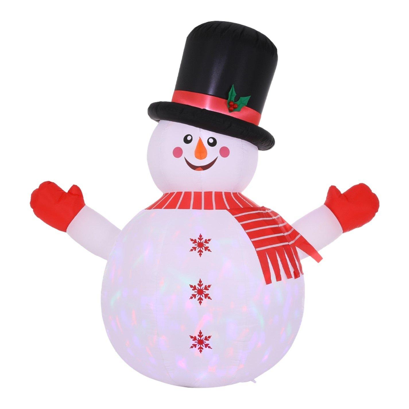 White Red - LIFE IDEAS - 1.8M Inflatable Snowman for Christmas Decoration - 3