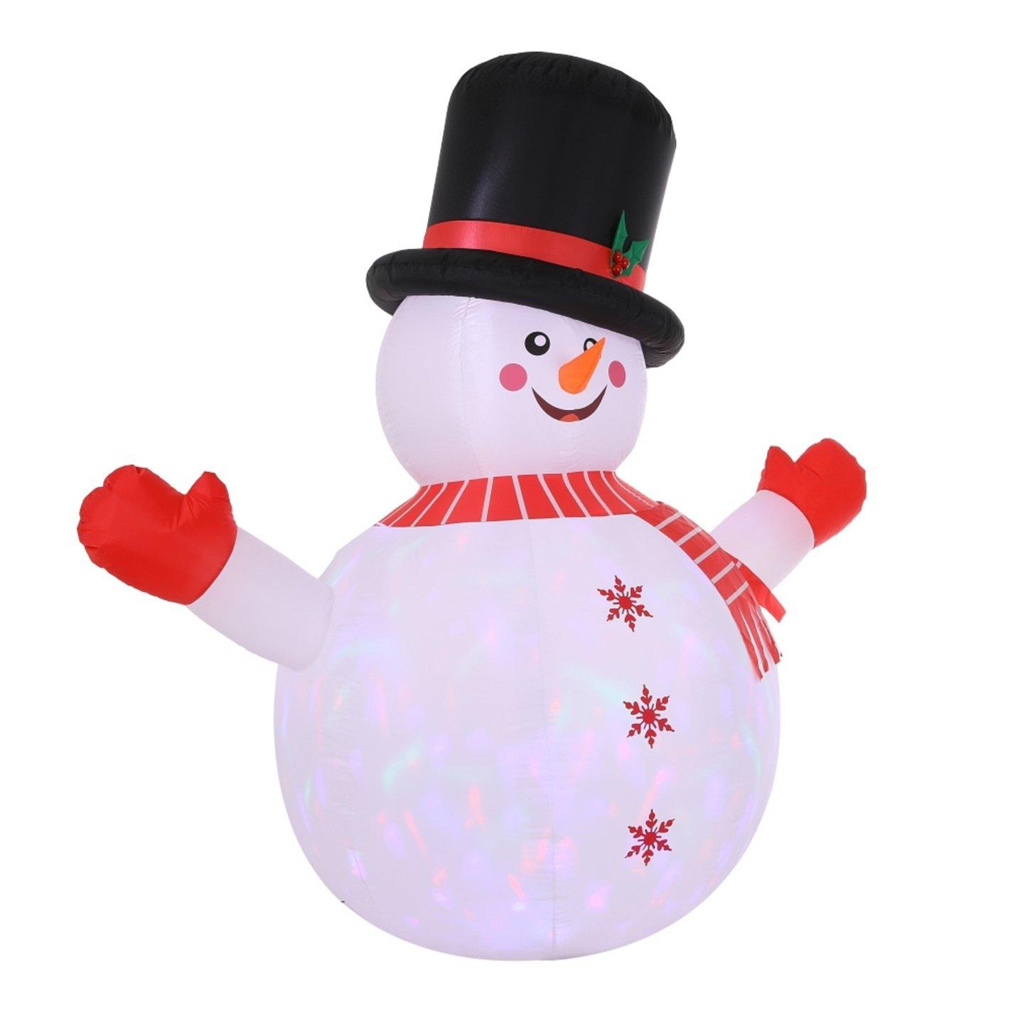 White Red - LIFE IDEAS - 1.8M Inflatable Snowman for Christmas Decoration - 4
