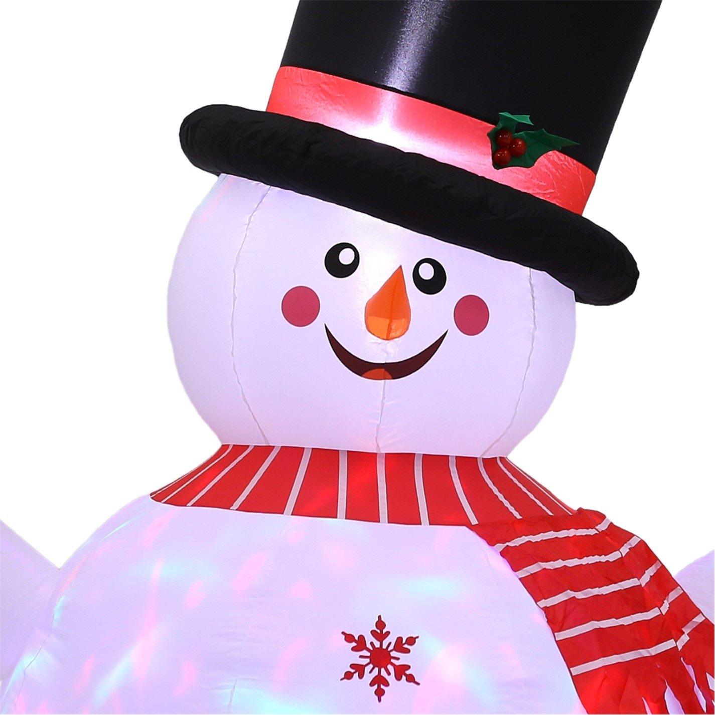 White Red - LIFE IDEAS - 1.8M Inflatable Snowman for Christmas Decoration - 7