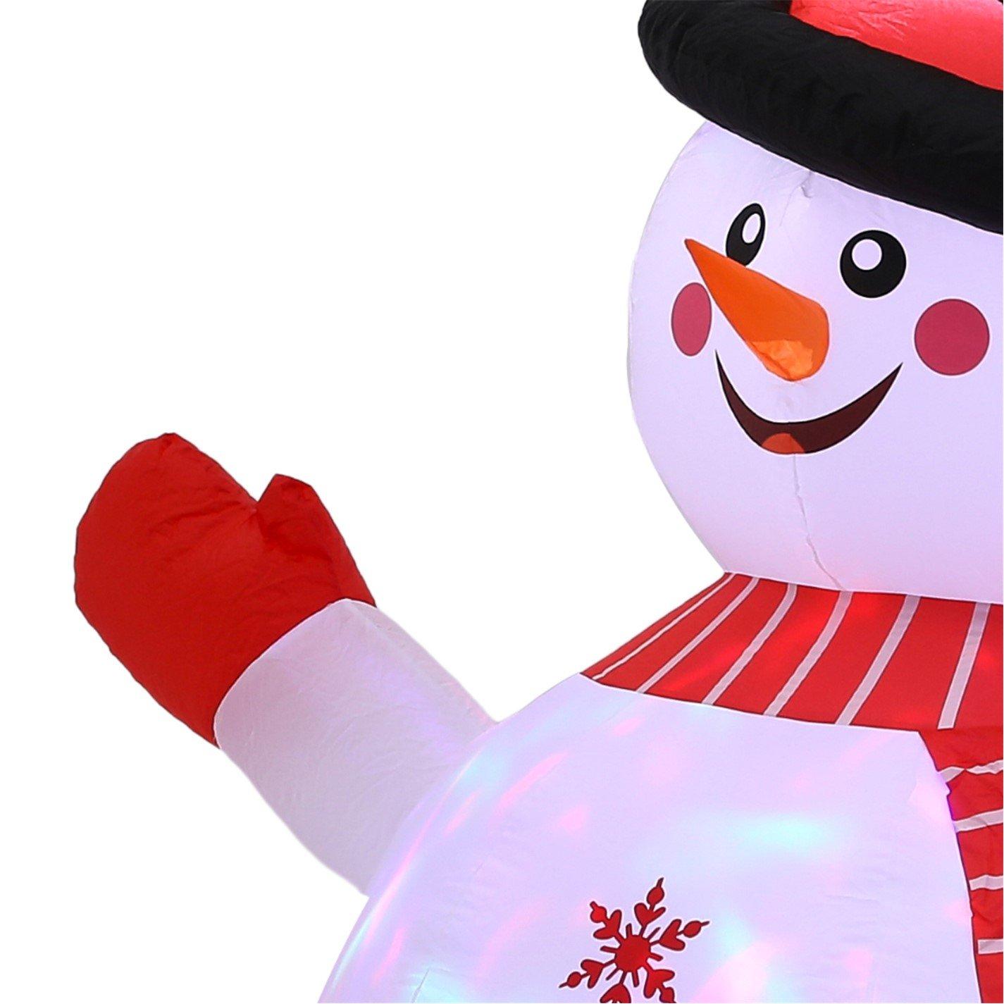 White Red - LIFE IDEAS - 1.8M Inflatable Snowman for Christmas Decoration - 8