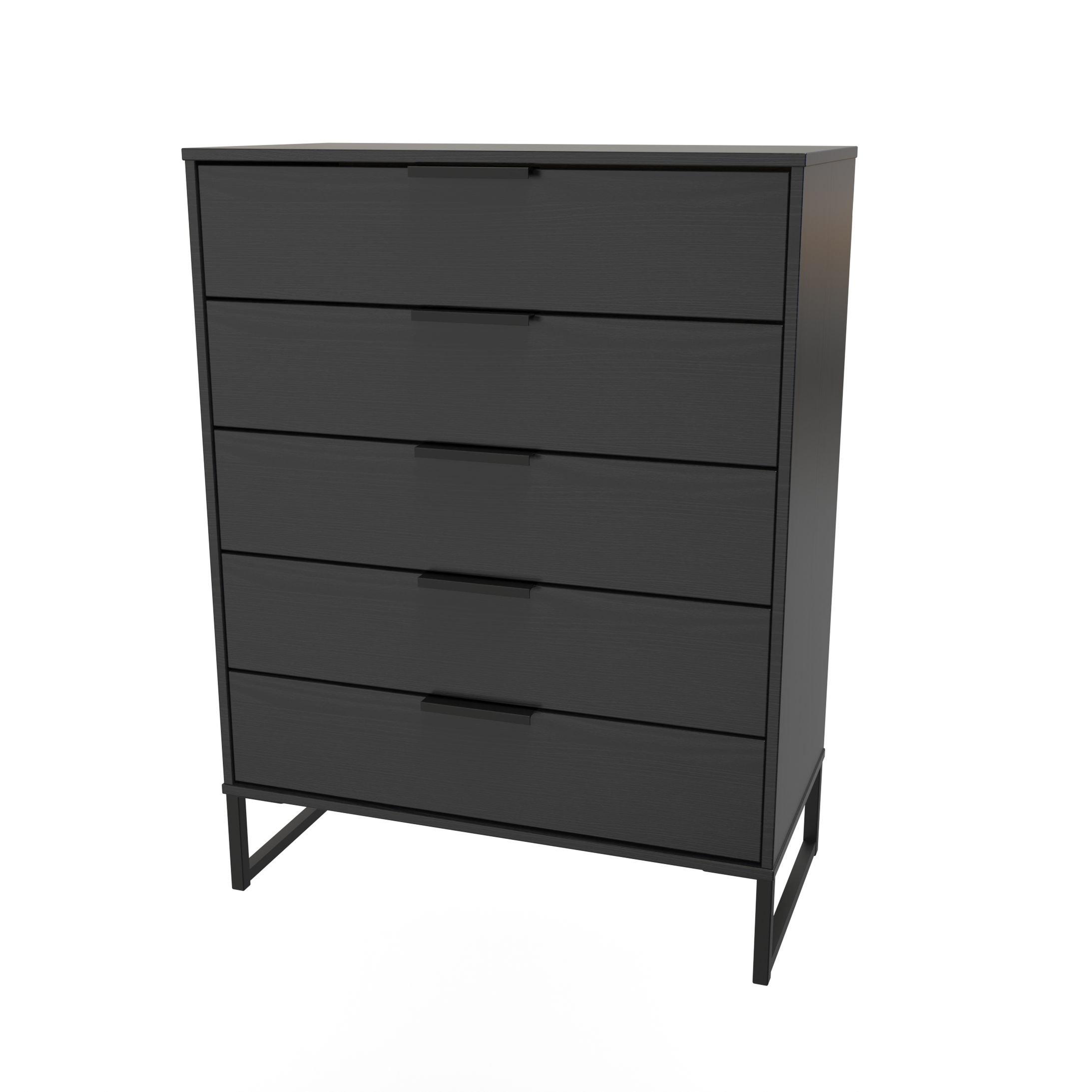 Black Matt - Welcome Furniture - Hong Kong  5 Drawer Chest - 3