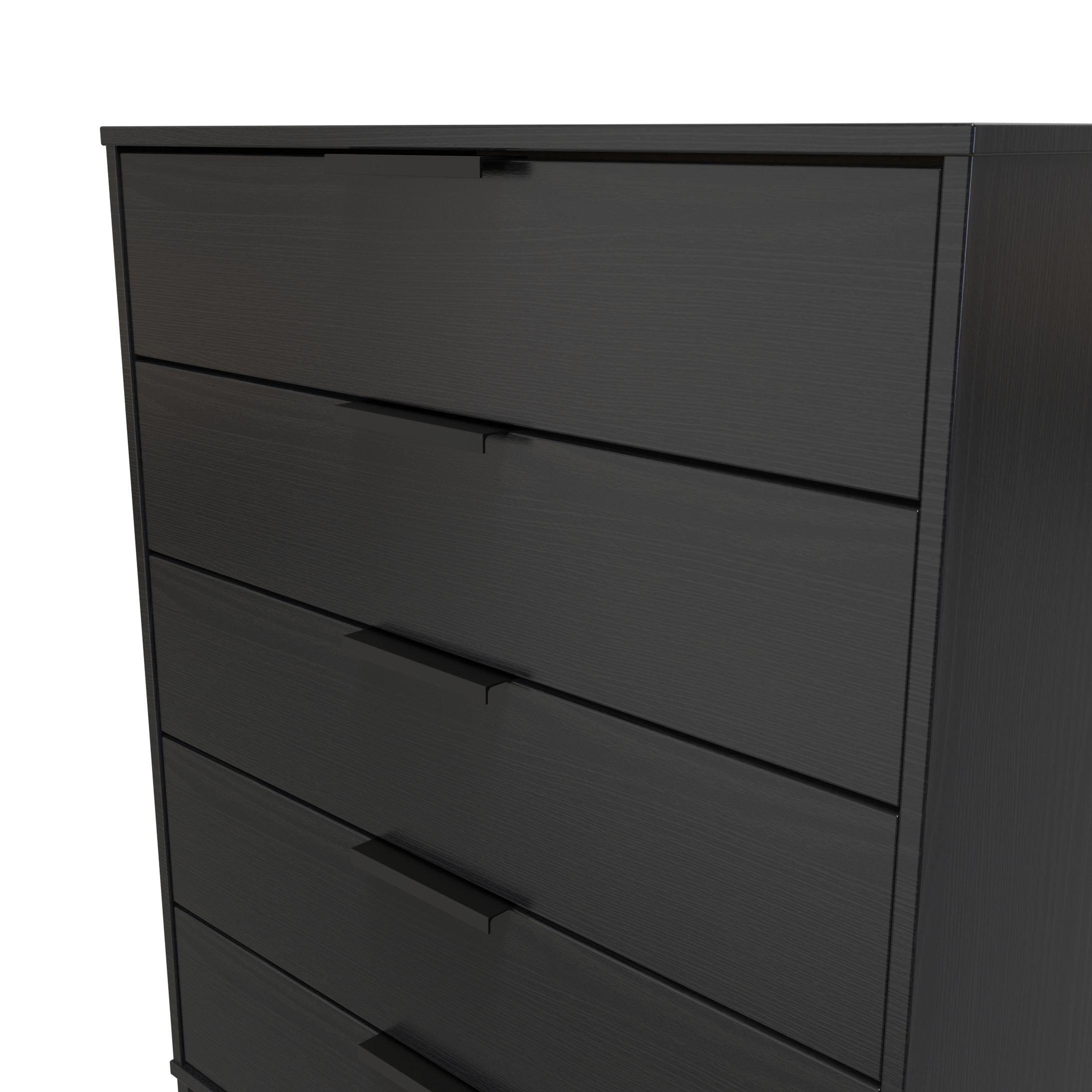 Black Matt - Welcome Furniture - Hong Kong  5 Drawer Chest - 4
