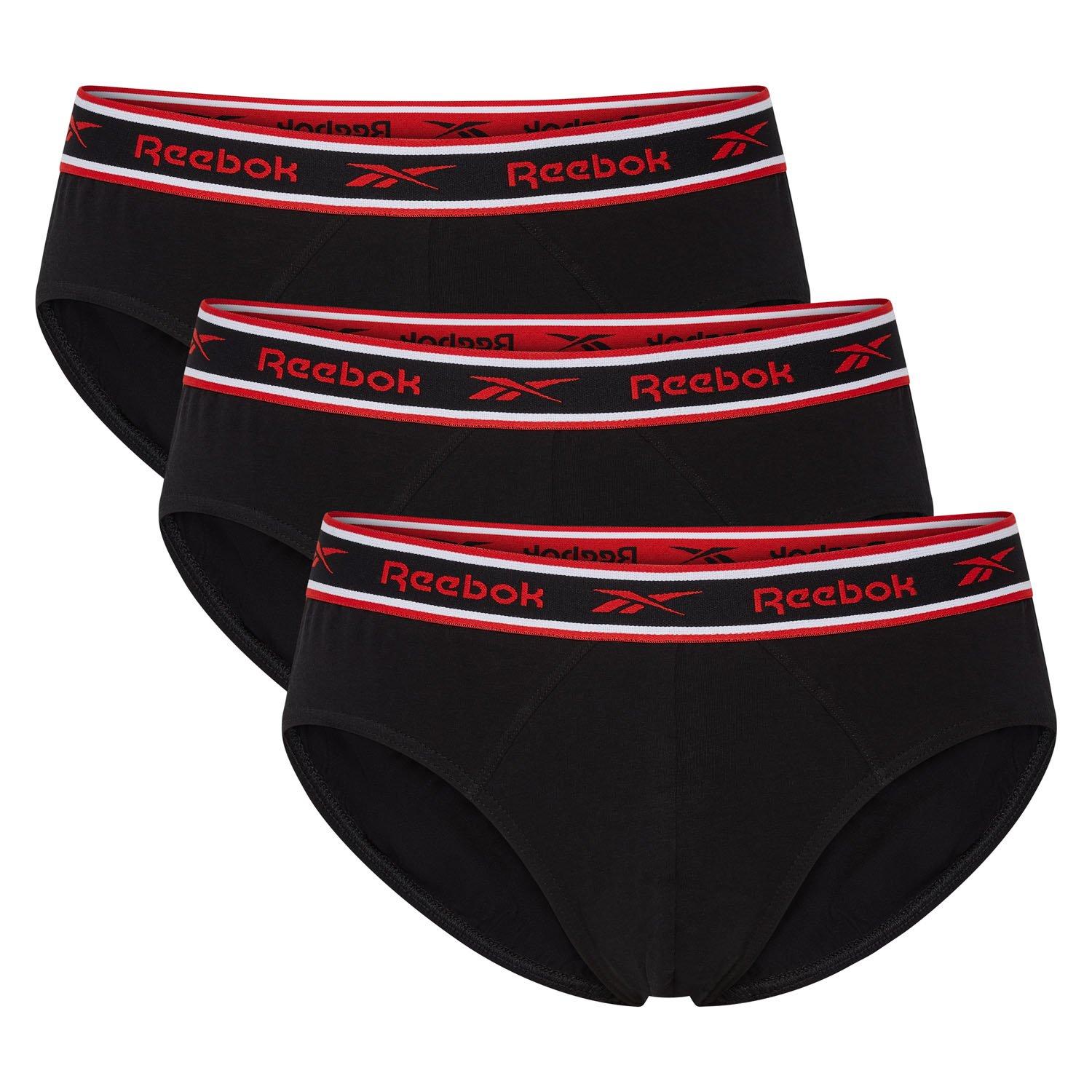 Black - Reebok - Mens 3 Pack Cotton Briefs - 1