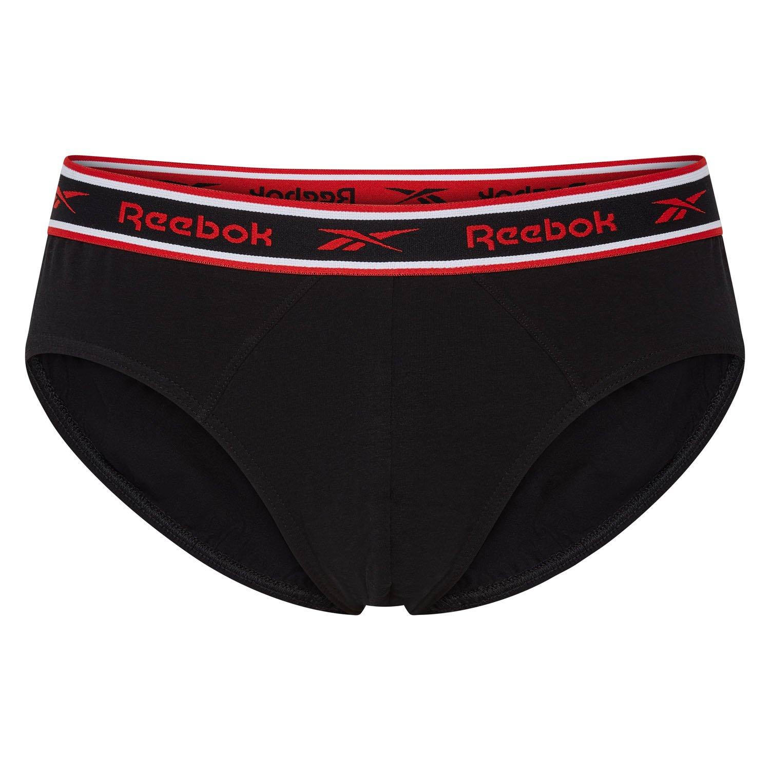 Blk/Wht/Gry - Reebok - Mens 3 Pack Cotton Briefs - 2