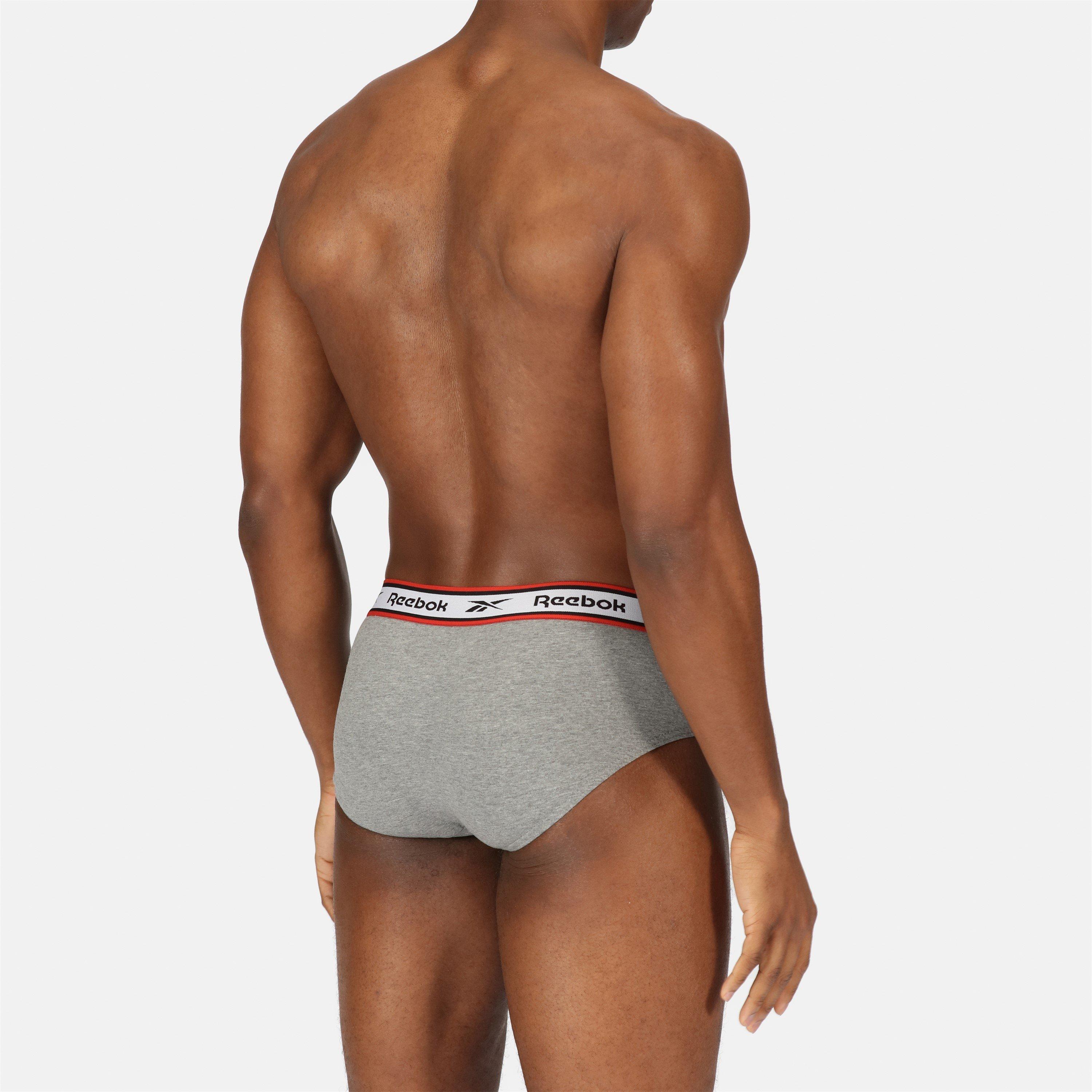 Blk/Wht/Gry - Reebok - Mens 3 Pack Cotton Briefs - 11