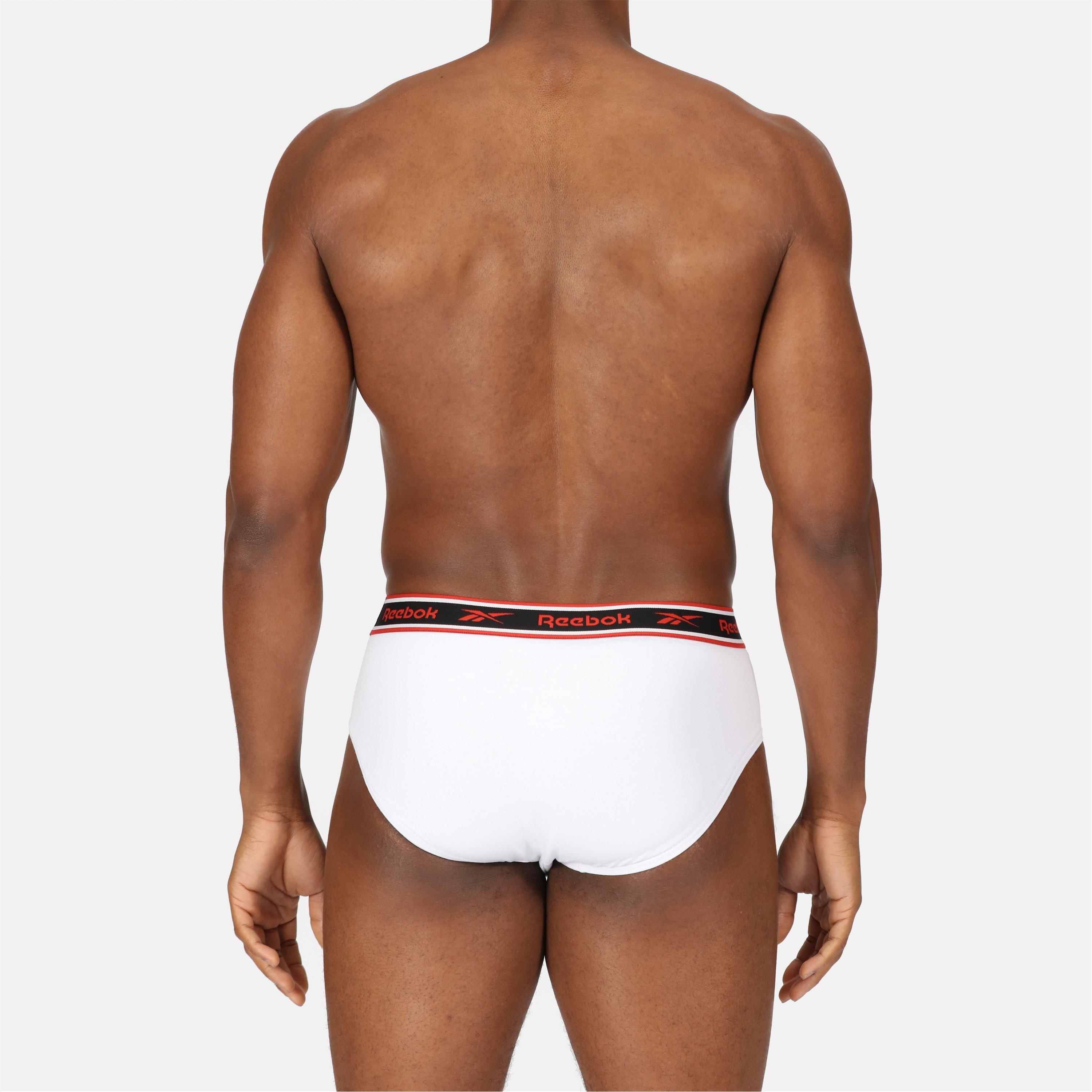 Blk/Wht/Gry - Reebok - Mens 3 Pack Cotton Briefs - 13