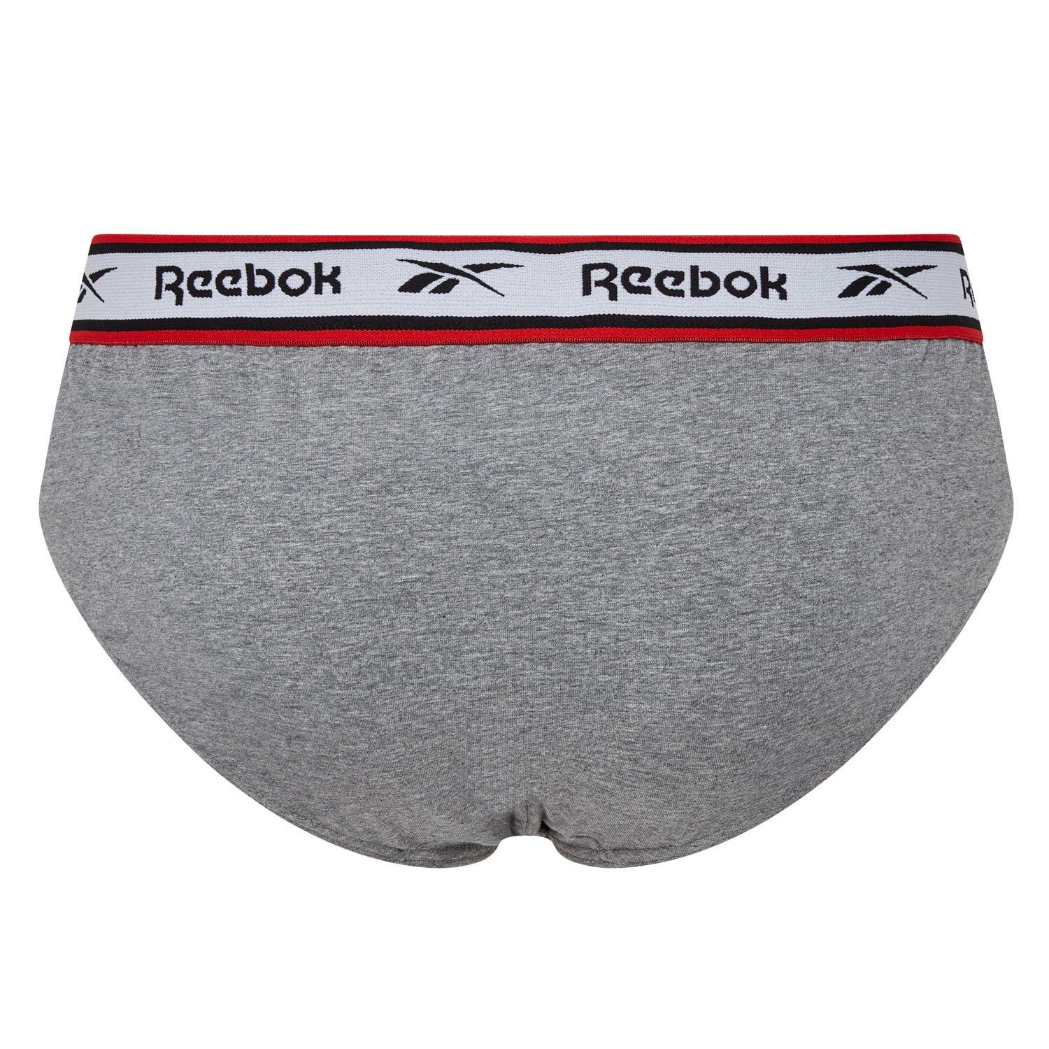 Blk/Wht/Gry - Reebok - Mens 3 Pack Cotton Briefs - 7