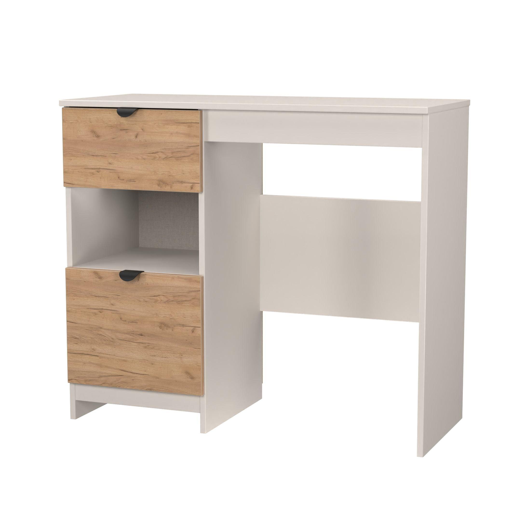 Craft Oak & Kas - Welcome Furniture - Solomon 2 Drawer Open Shelf Vanity - 3