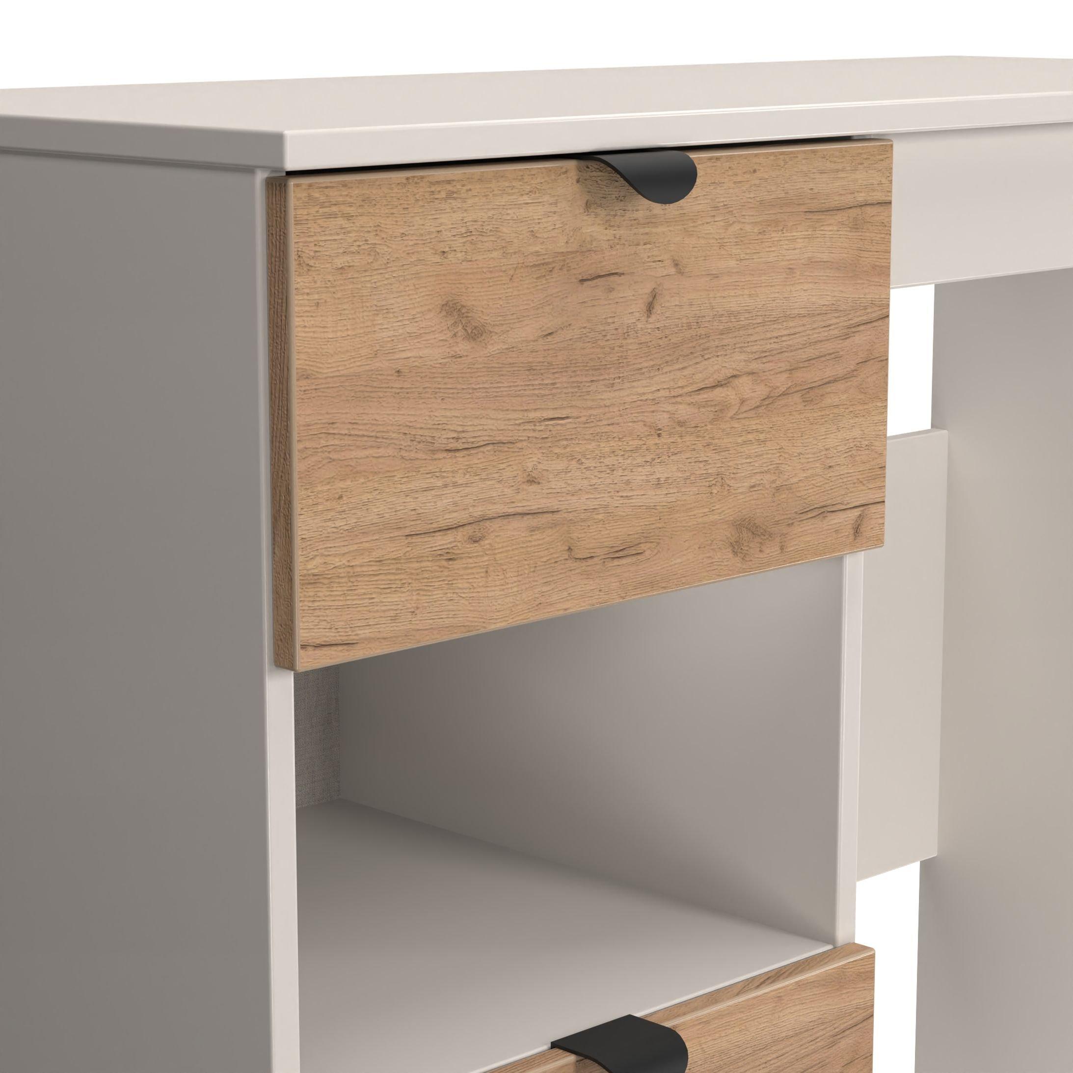 Craft Oak & Kas - Welcome Furniture - Solomon 2 Drawer Open Shelf Vanity - 4