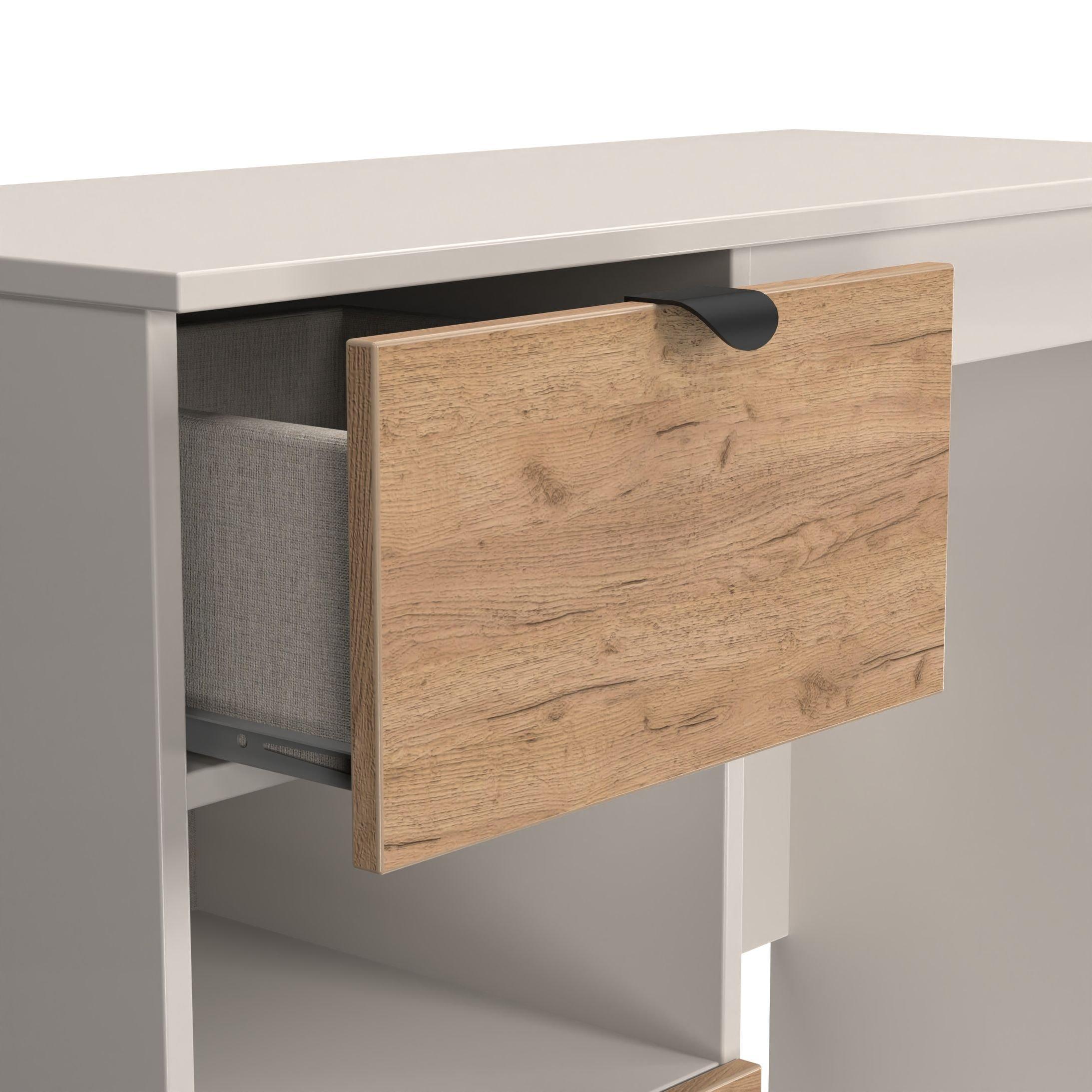 Craft Oak & Kas - Welcome Furniture - Solomon 2 Drawer Open Shelf Vanity - 5