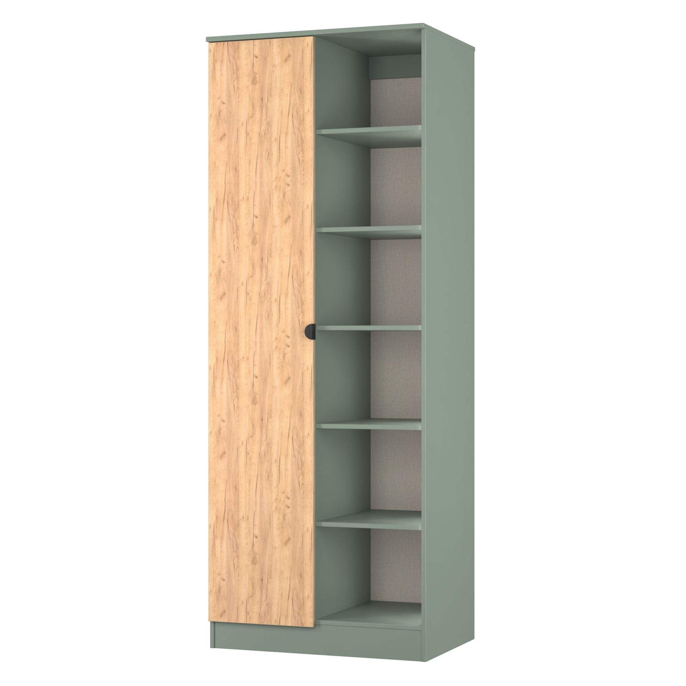 Craft Oak & Ree - Welcome Furniture - Solomon 1 Door Open Shelf Double Wardrobe - 3