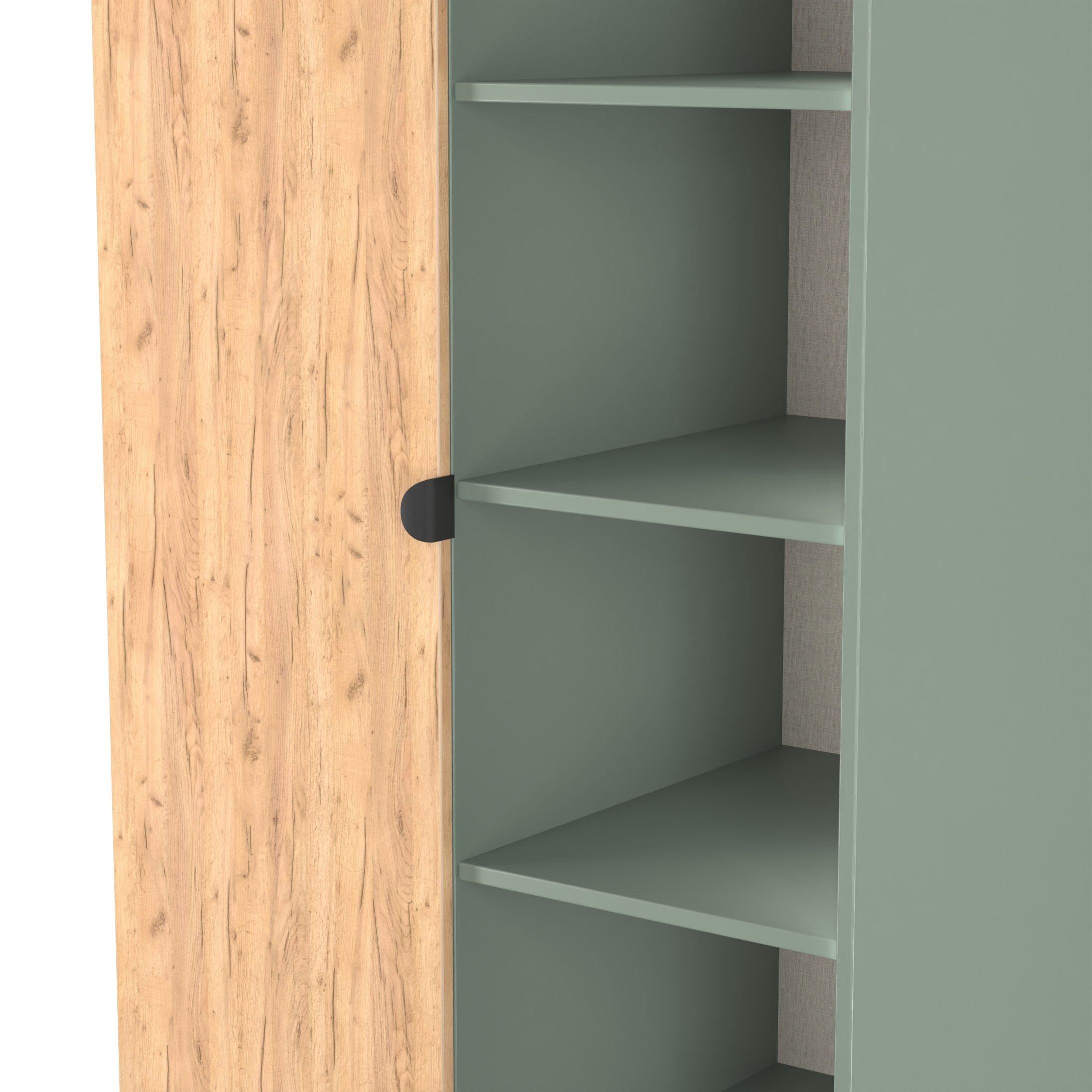 Craft Oak & Ree - Welcome Furniture - Solomon 1 Door Open Shelf Double Wardrobe - 4