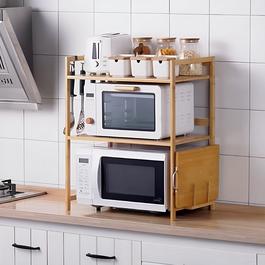 LIFE IDEAS Wooden Spice Rack Organizer with Hooks