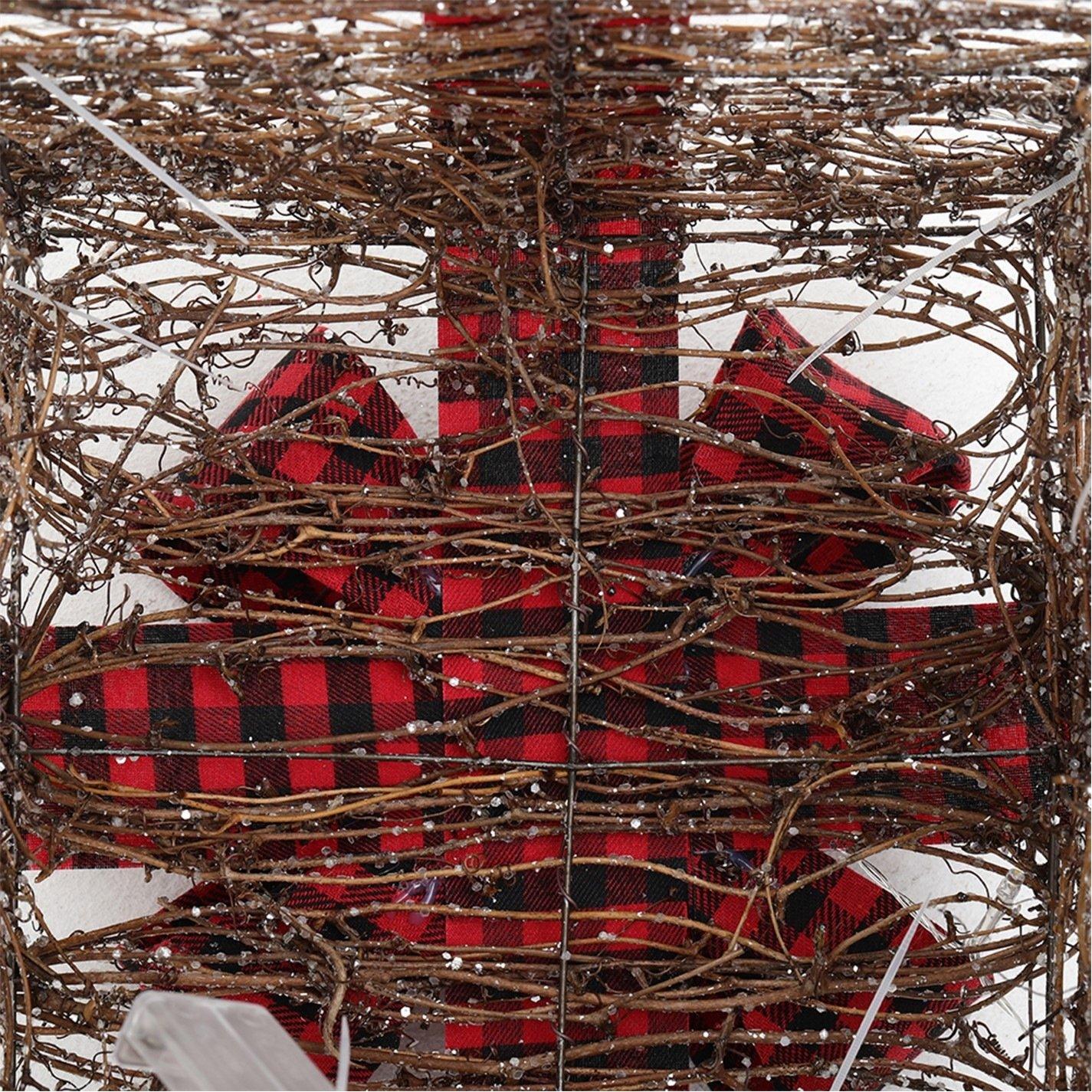 Red - LIFE IDEAS - Set of Three Woven Christmas Decorative Gift Boxes - 9