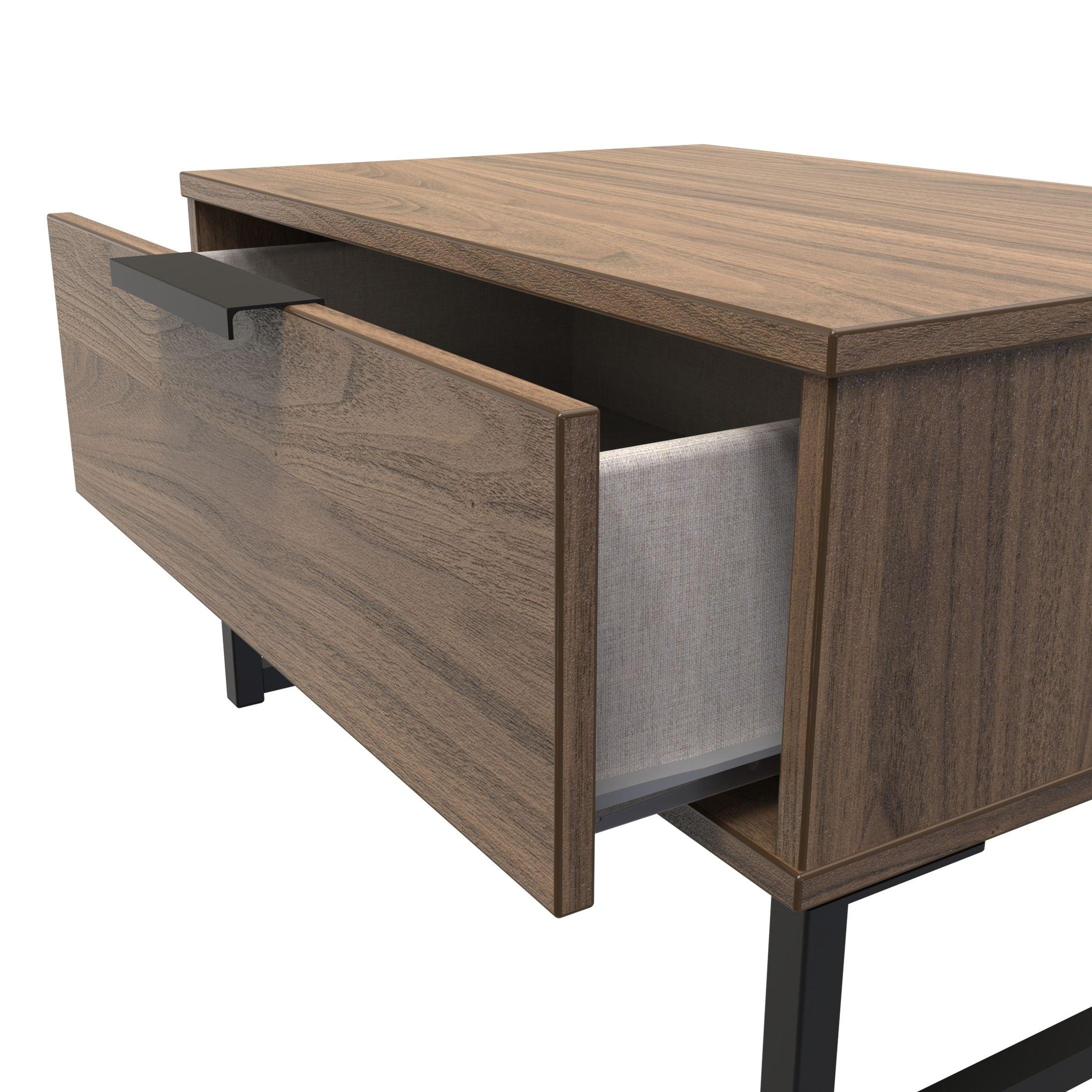 Carini Walnut - Welcome Furniture - Hong Kong  1 Drawer Wide Side Table - 5
