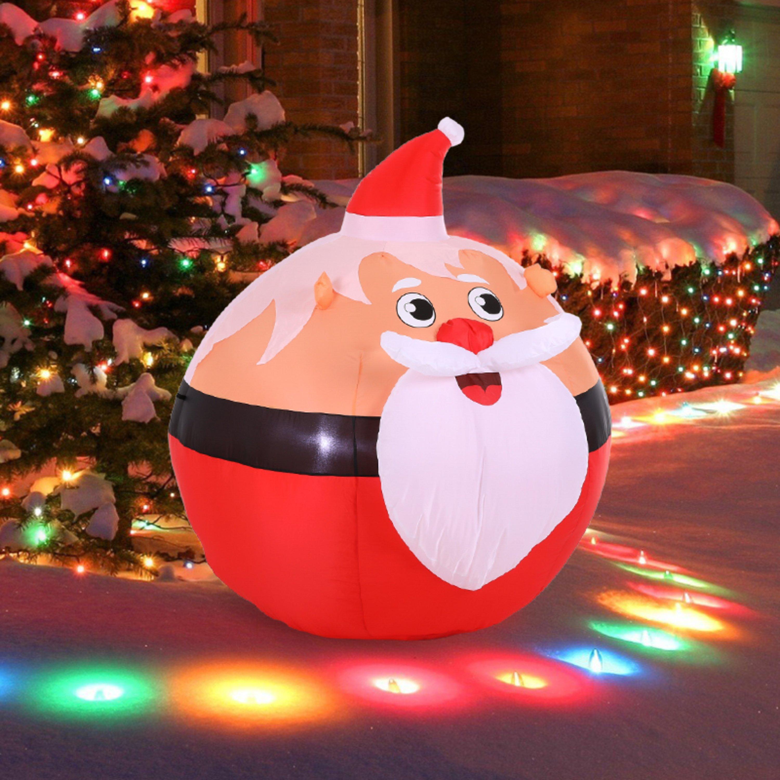 Red - LIFE IDEAS - 120cm Christmas Ball Inflatable Decoration - 2