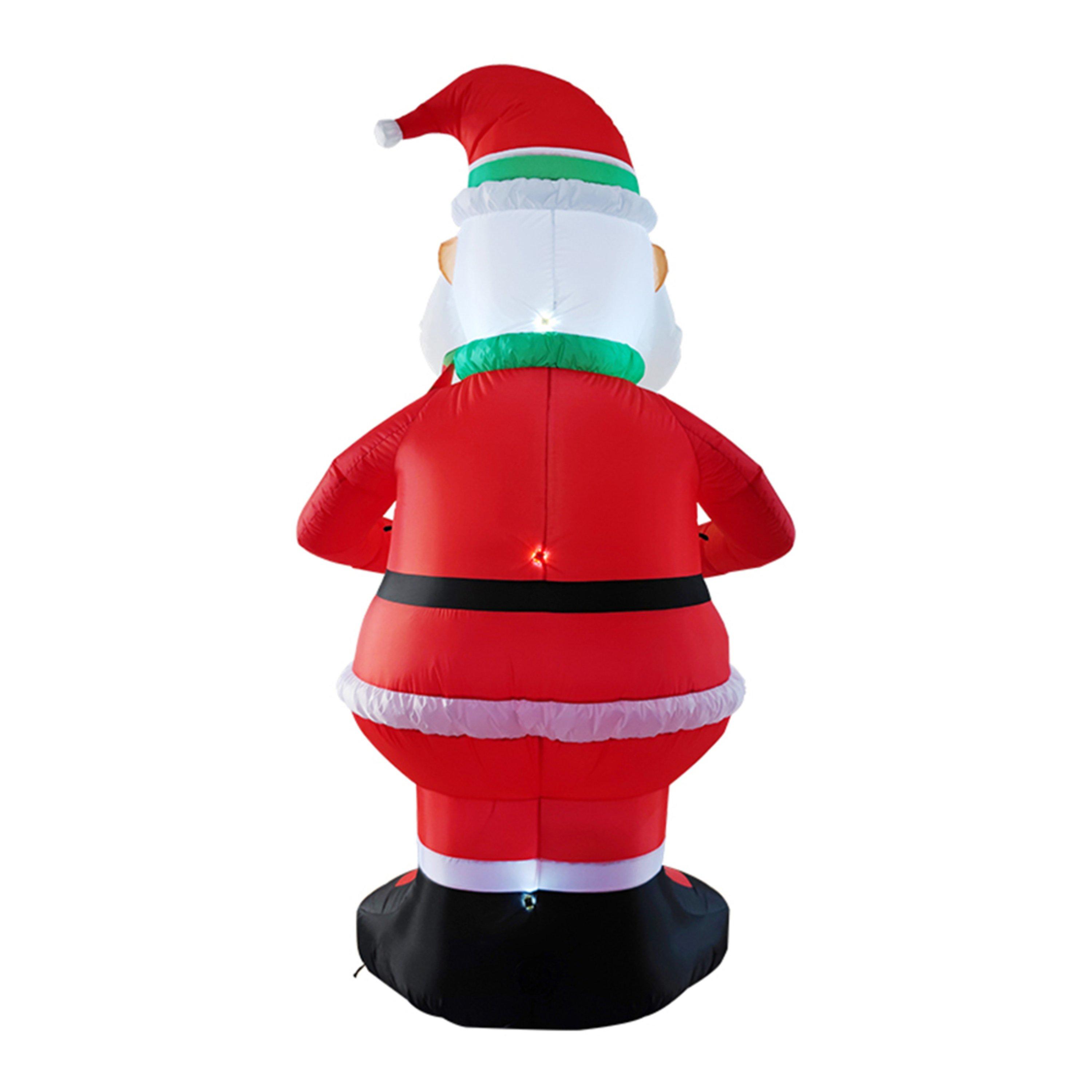 Multi-Colour - LIFE IDEAS - 2.4M Santa Holding Wreath Decoration - 6