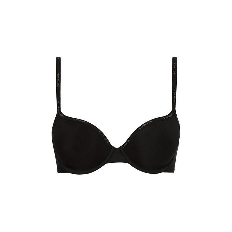 Noir 001 - CK Calvin Klein Full Length for Women - Sheer Marq Demi Lightly Lined Bra - 4