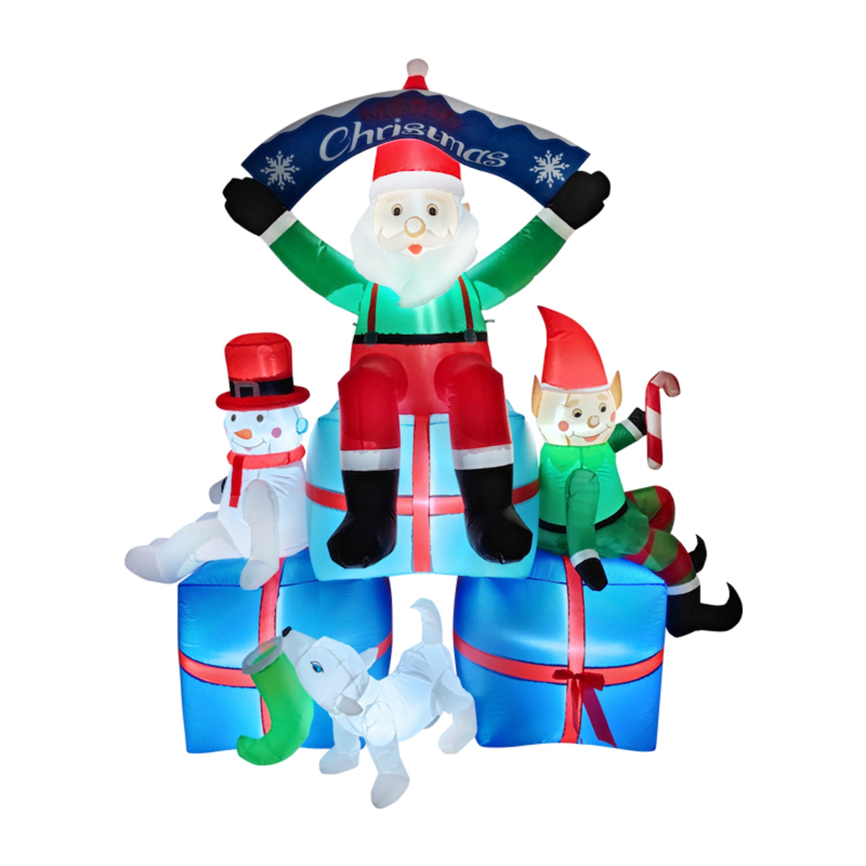 Multi-Colour - LIFE IDEAS - 2.1M Inflatable Santa Claus - 1