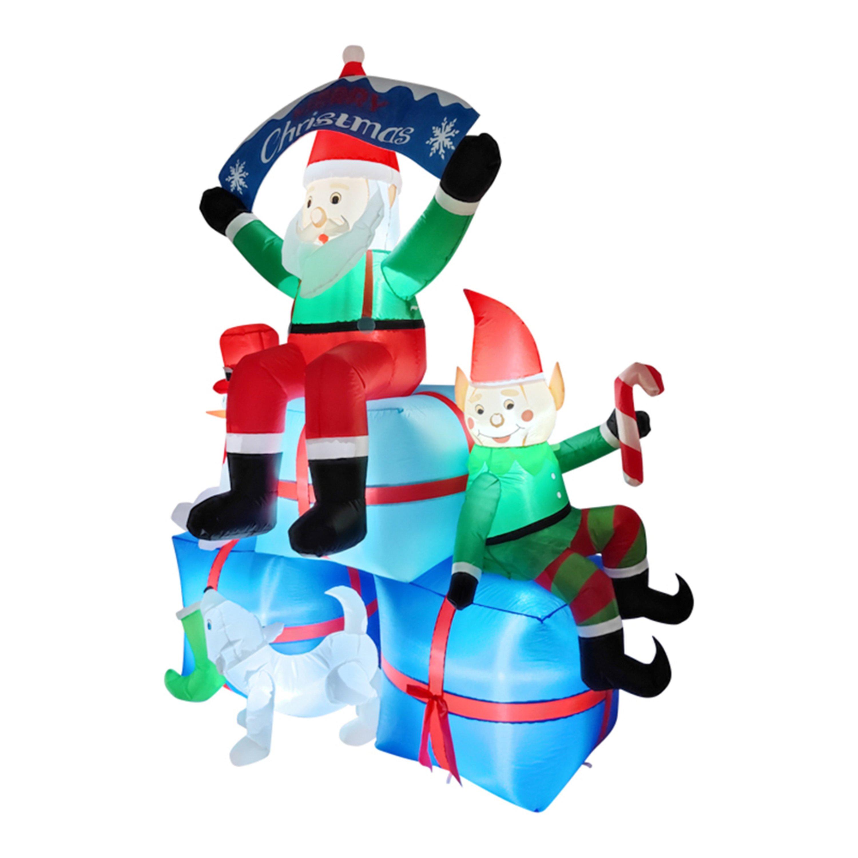 Multi-Colour - LIFE IDEAS - 2.1M Inflatable Santa Claus - 2