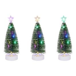 LIFE IDEAS 3PCS Mini Christmas Tree Set with LED Lights