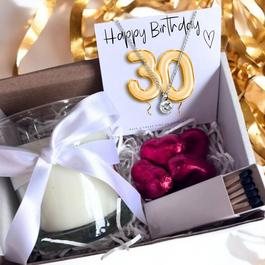 Aye Do Gold 30th Birthday Gift Hamper - Necklace & Candle