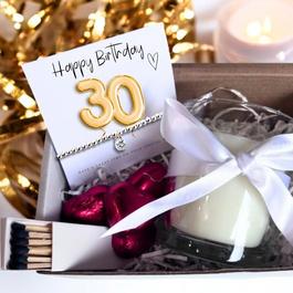 Aye Do Gold 30th Birthday Gift Hamper - Bracelet & Candle