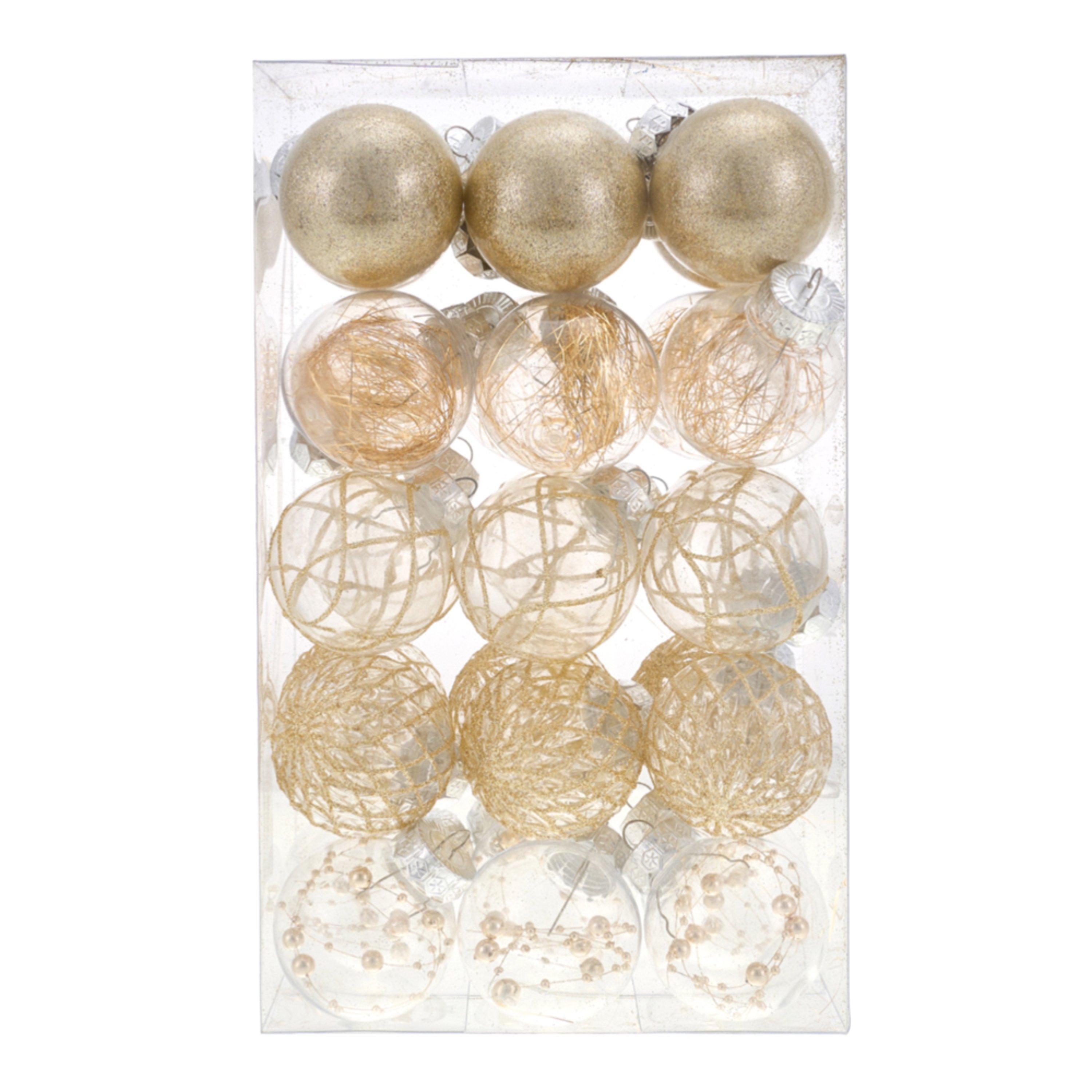 Gold - LIFE IDEAS - Set of 30 Christmas Baubles Christmas Tree - 1
