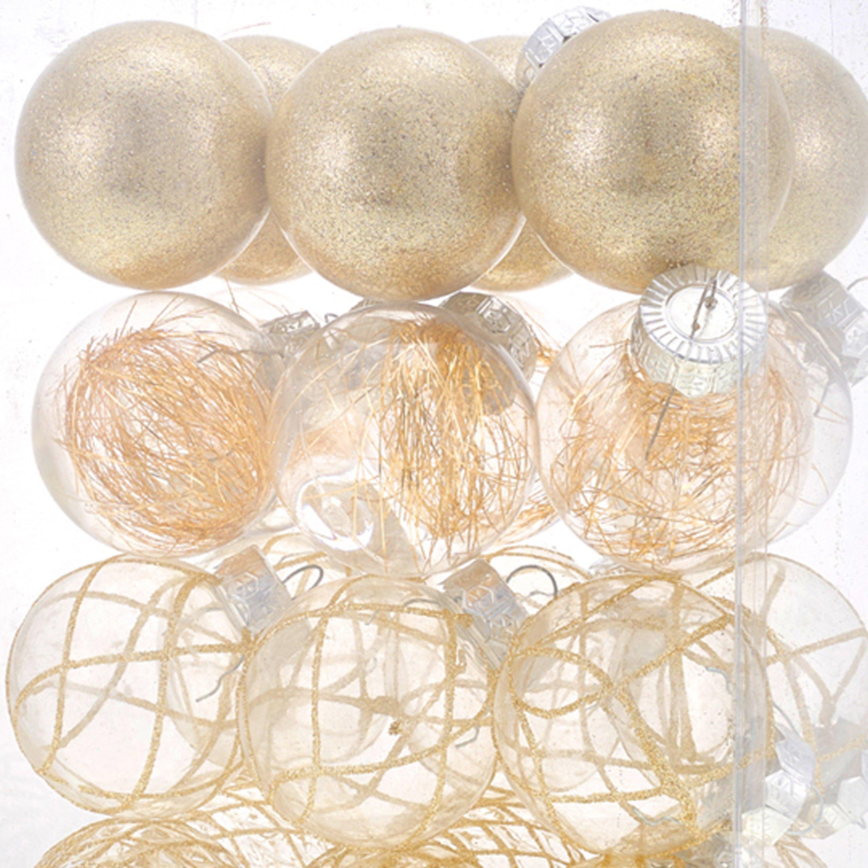 Gold - LIFE IDEAS - Set of 30 Christmas Baubles Christmas Tree - 2