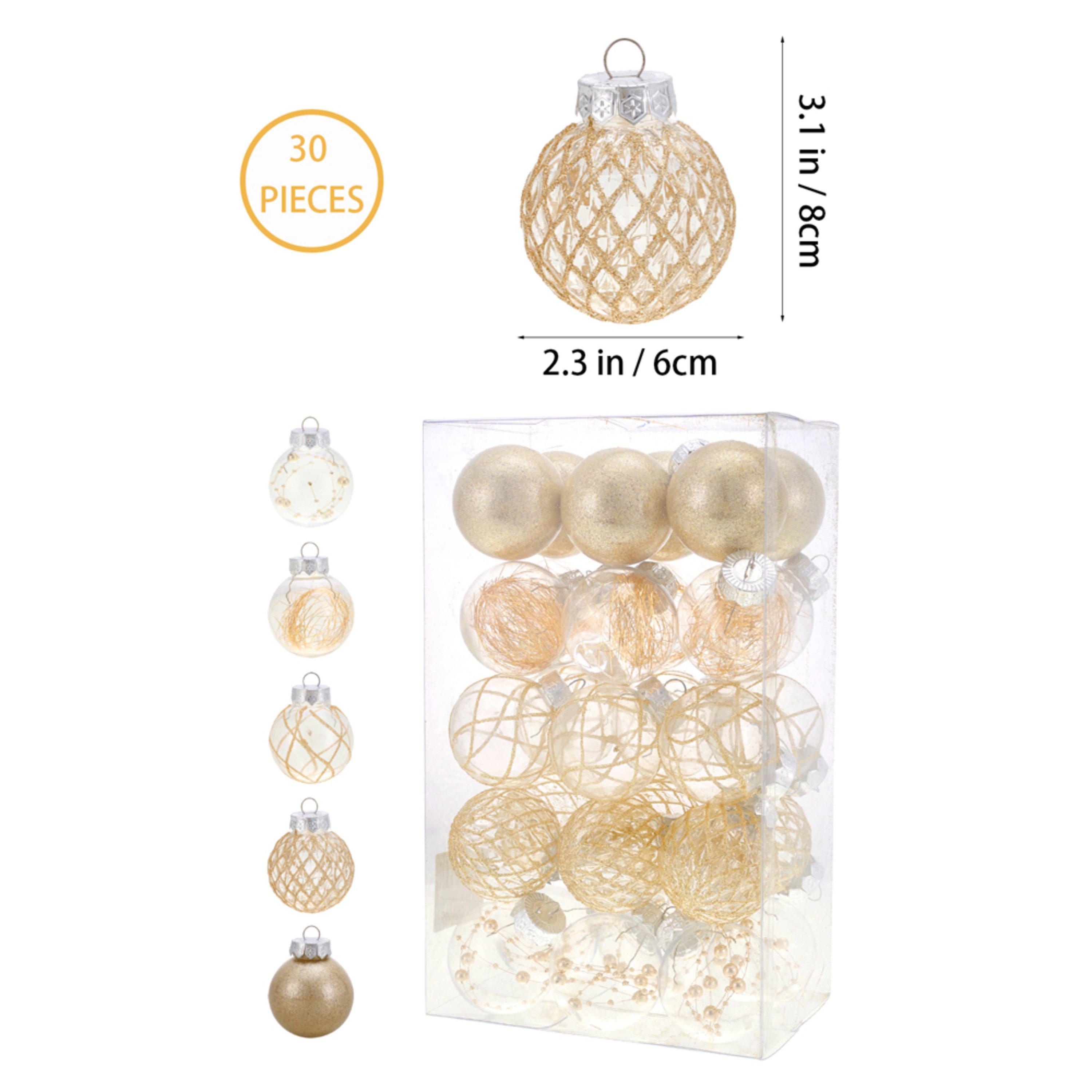 Gold - LIFE IDEAS - Set of 30 Christmas Baubles Christmas Tree - 8