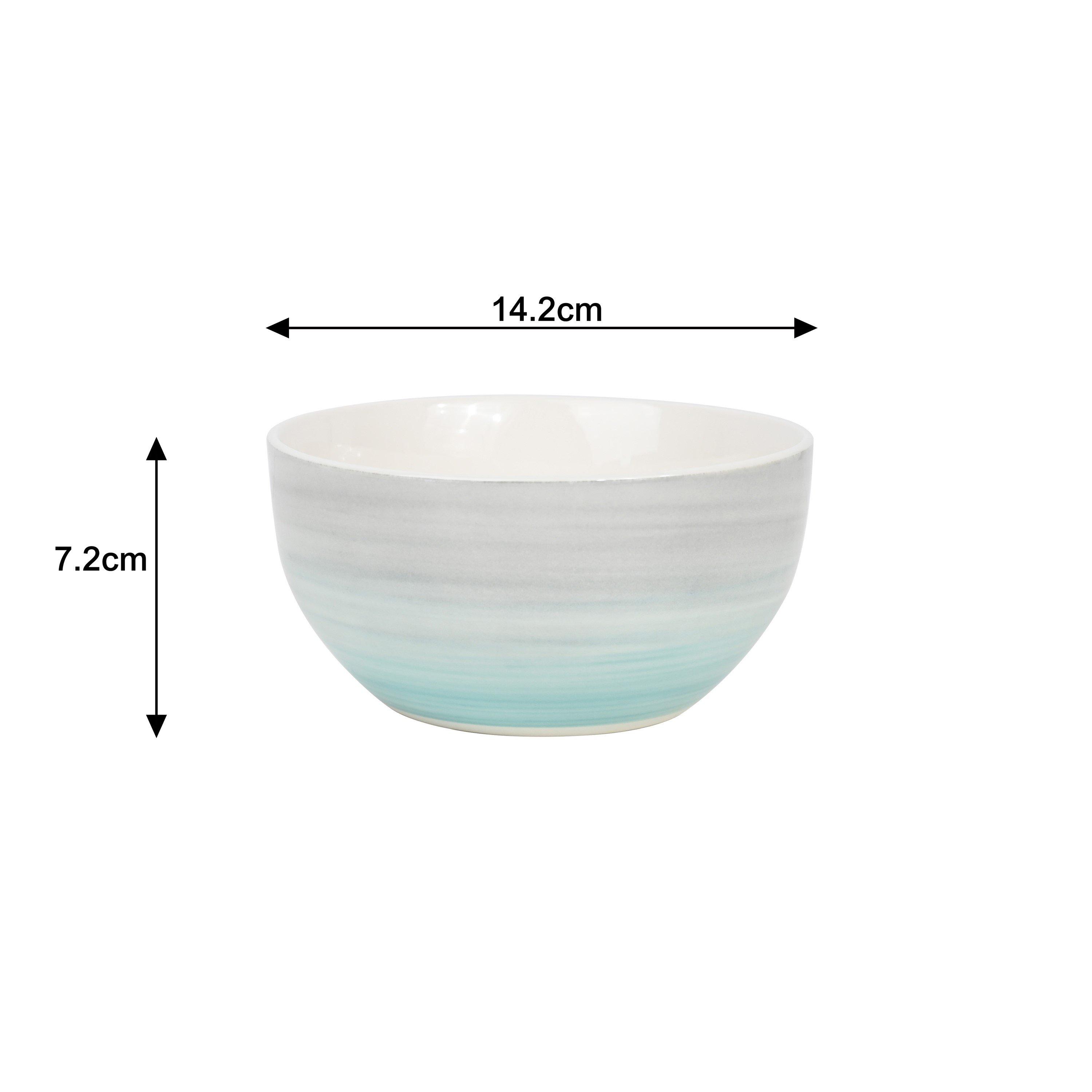 Multi - Waterside - 24PC BLUE & GREY SPINWASH COUPE DINNER SET - 7