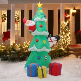 LIFE IDEAS Inflatable Xmas Tree Snowman Air Blown