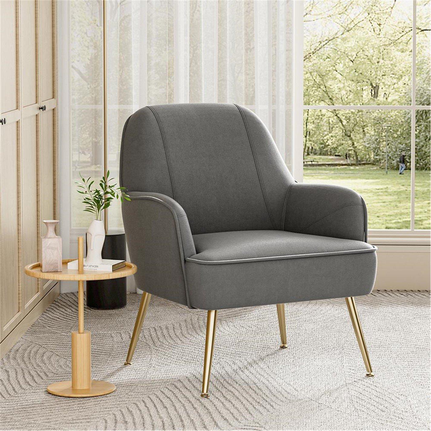 Grey - Kabinet UK - Modern Upholstered Wingback Chair Grey - 1
