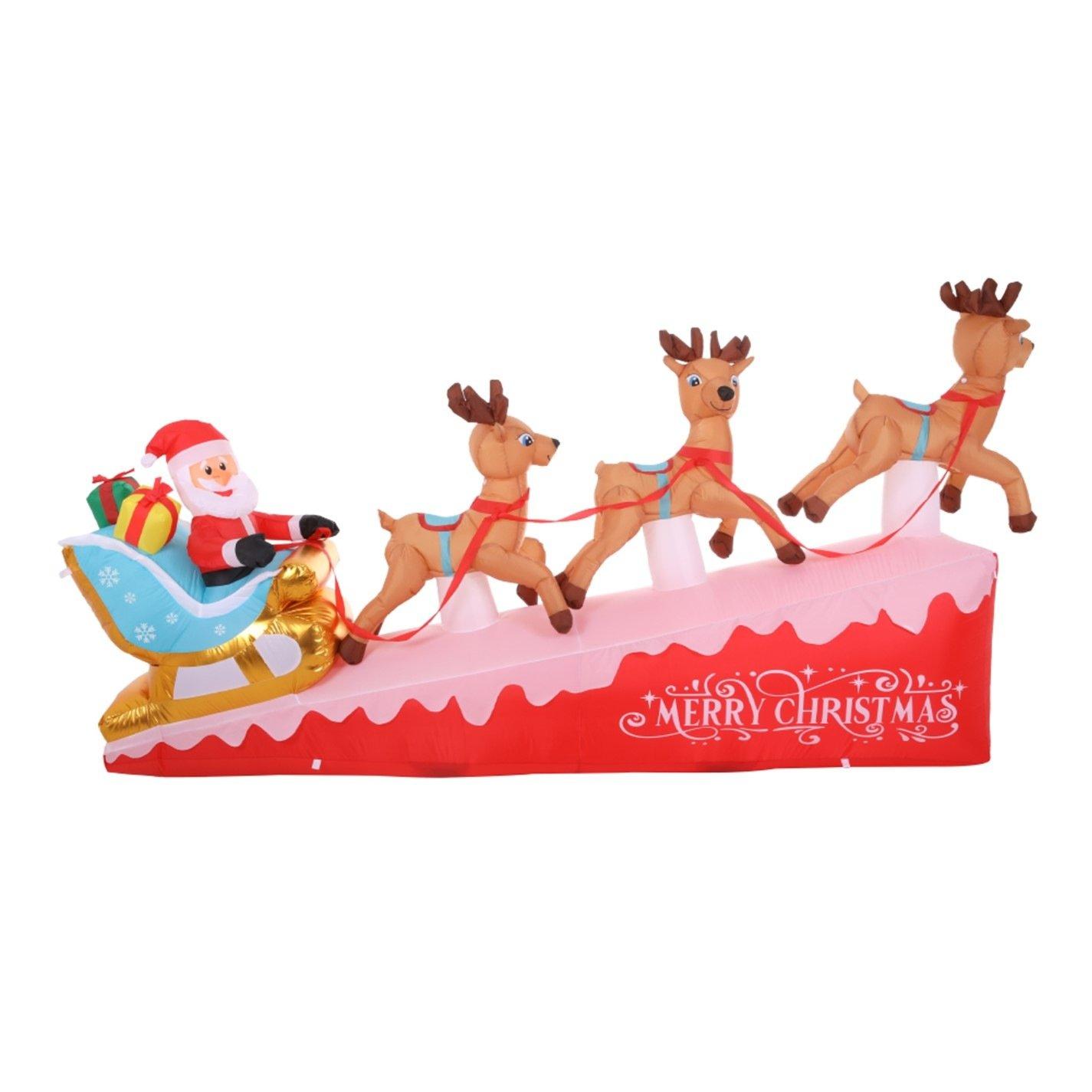 Multi-Colour - LIFE IDEAS - 8.9ft Christmas Inflatable Santa - 3