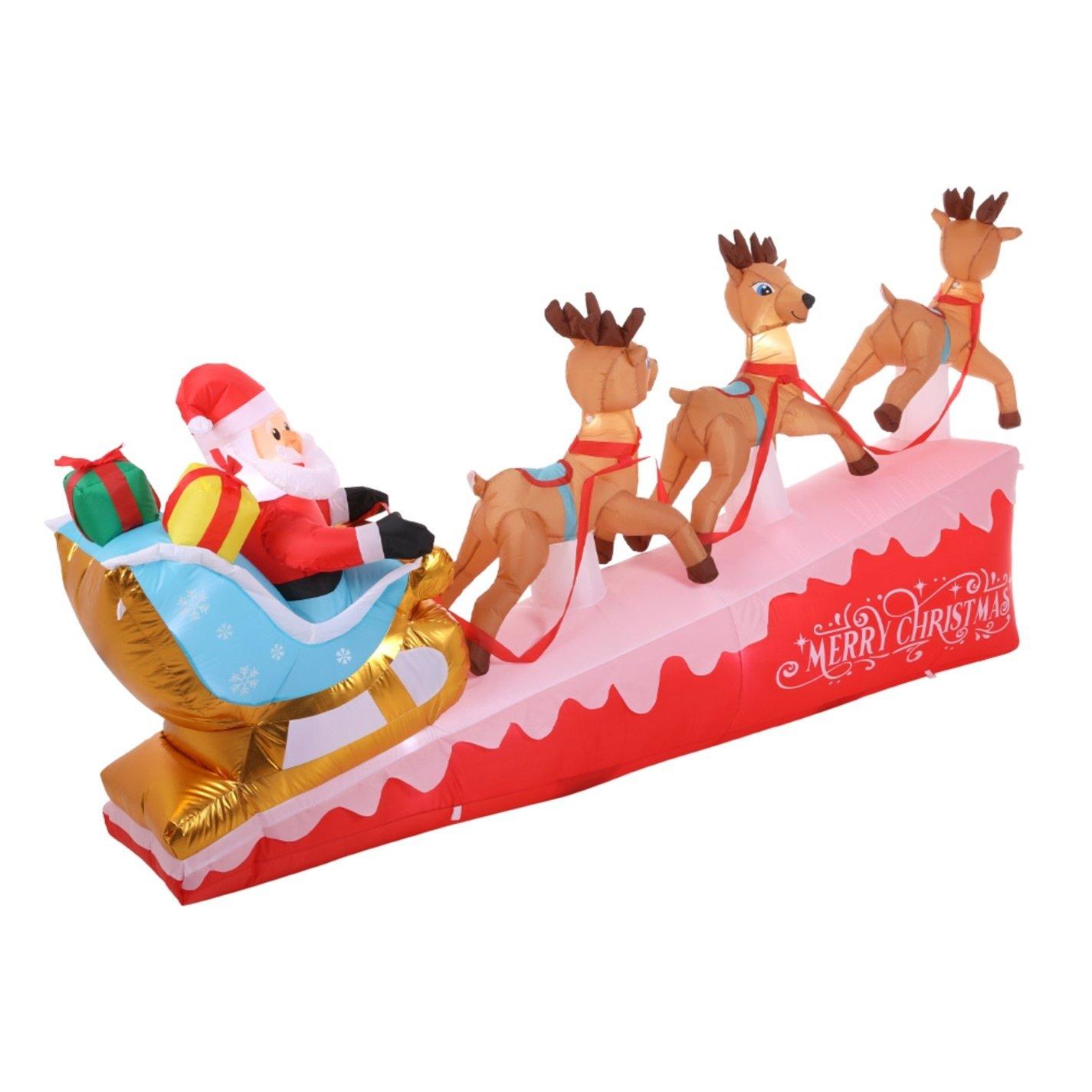 Multi-Colour - LIFE IDEAS - 8.9ft Christmas Inflatable Santa - 4