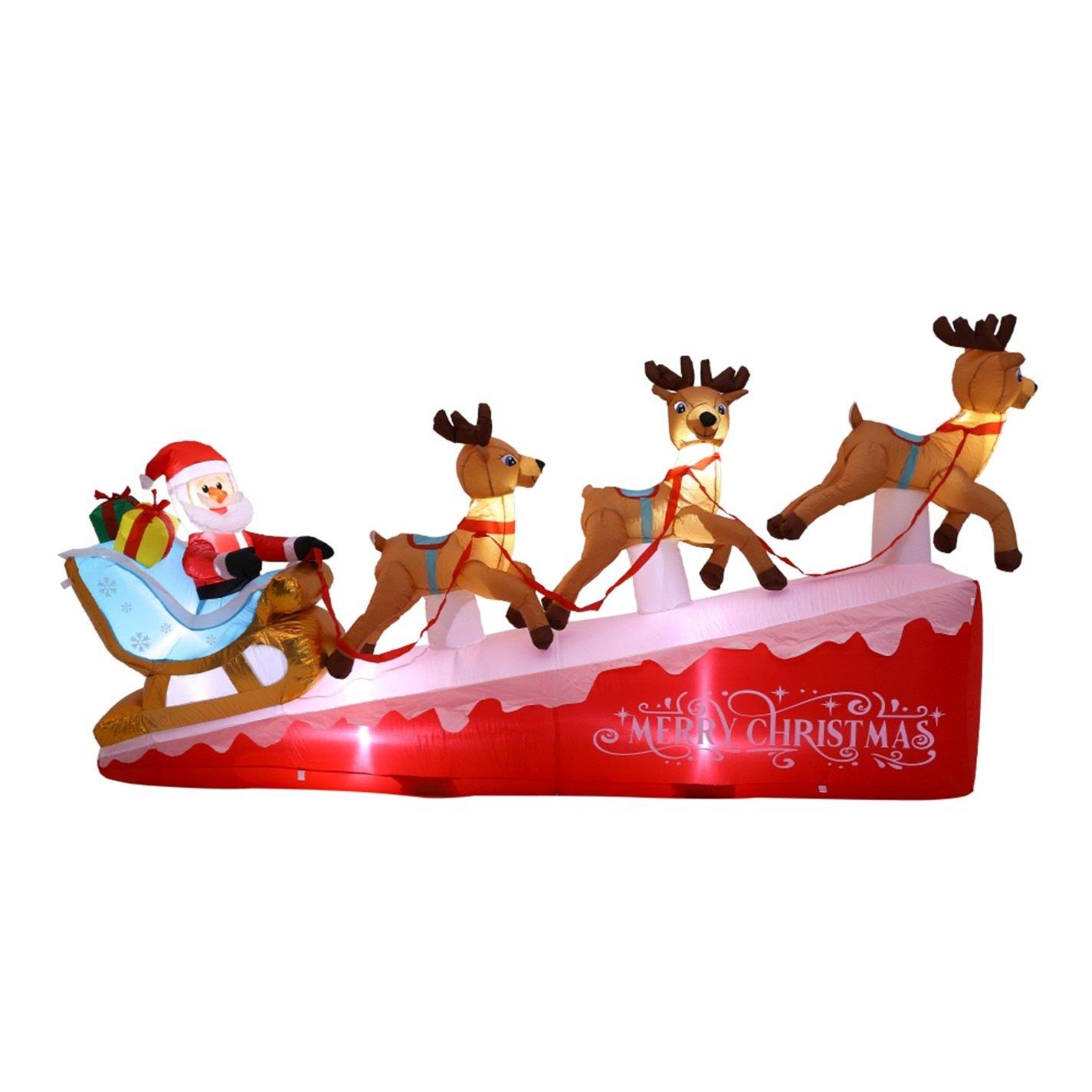 Multi-Colour - LIFE IDEAS - 8.9ft Christmas Inflatable Santa - 6