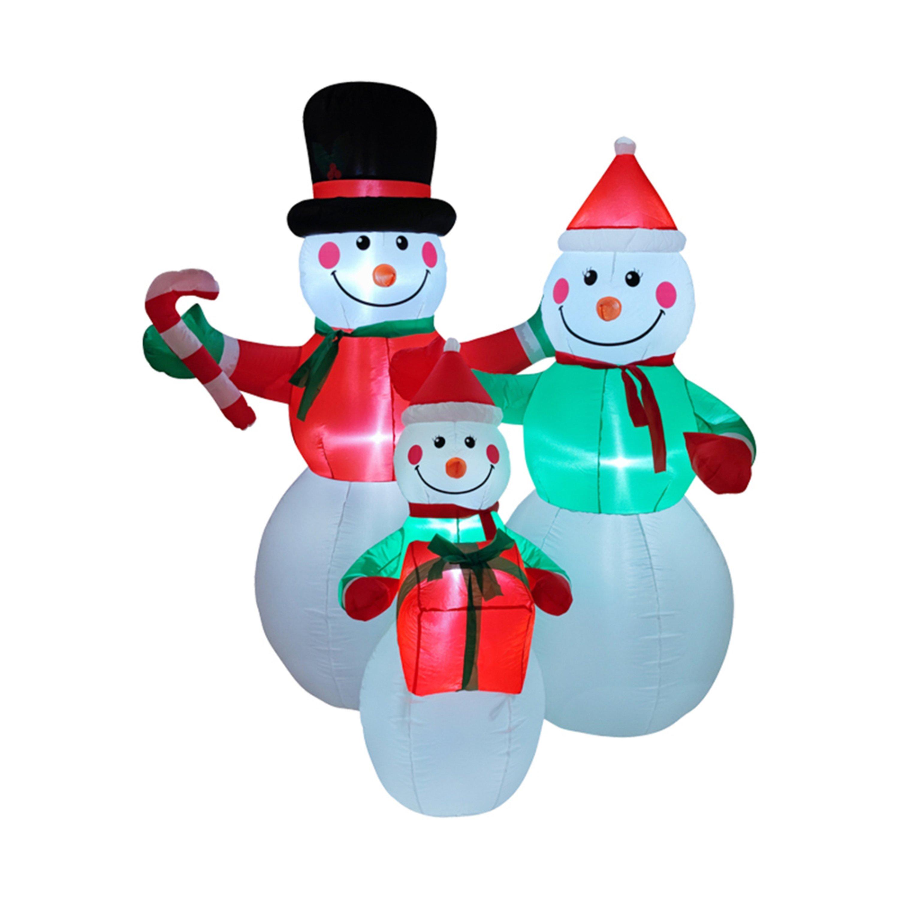 Multi-Colour - LIFE IDEAS - 6ft Christmas Inflatable Snowman - 1