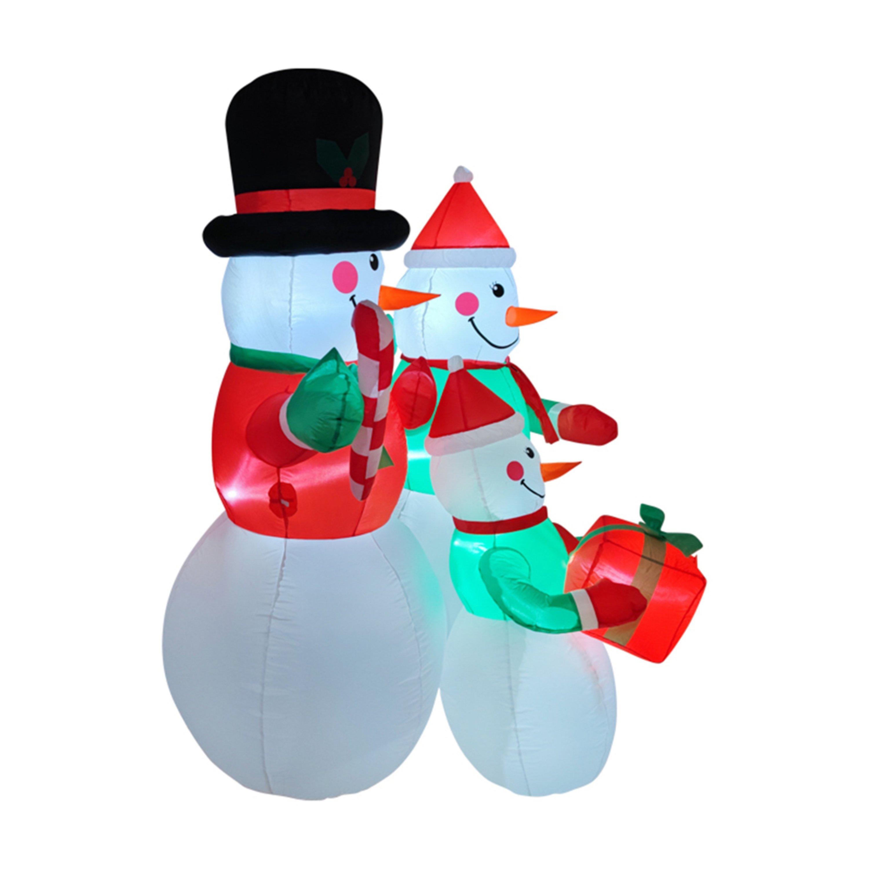 Multi-Colour - LIFE IDEAS - 6ft Christmas Inflatable Snowman - 2