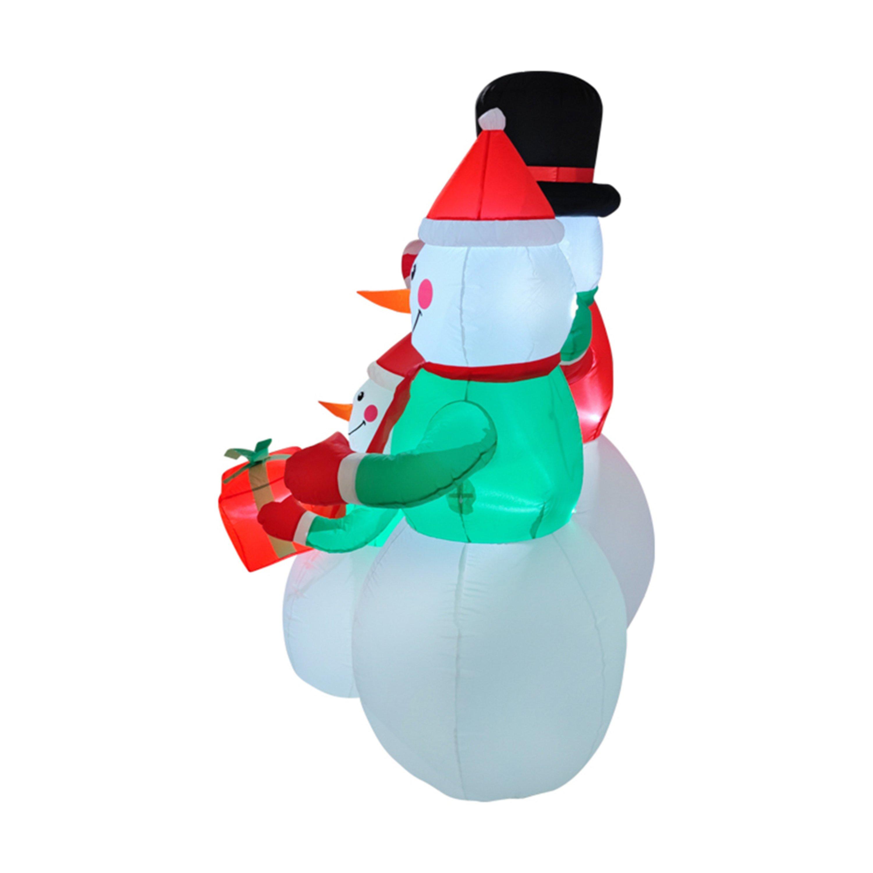 Multi-Colour - LIFE IDEAS - 6ft Christmas Inflatable Snowman - 3