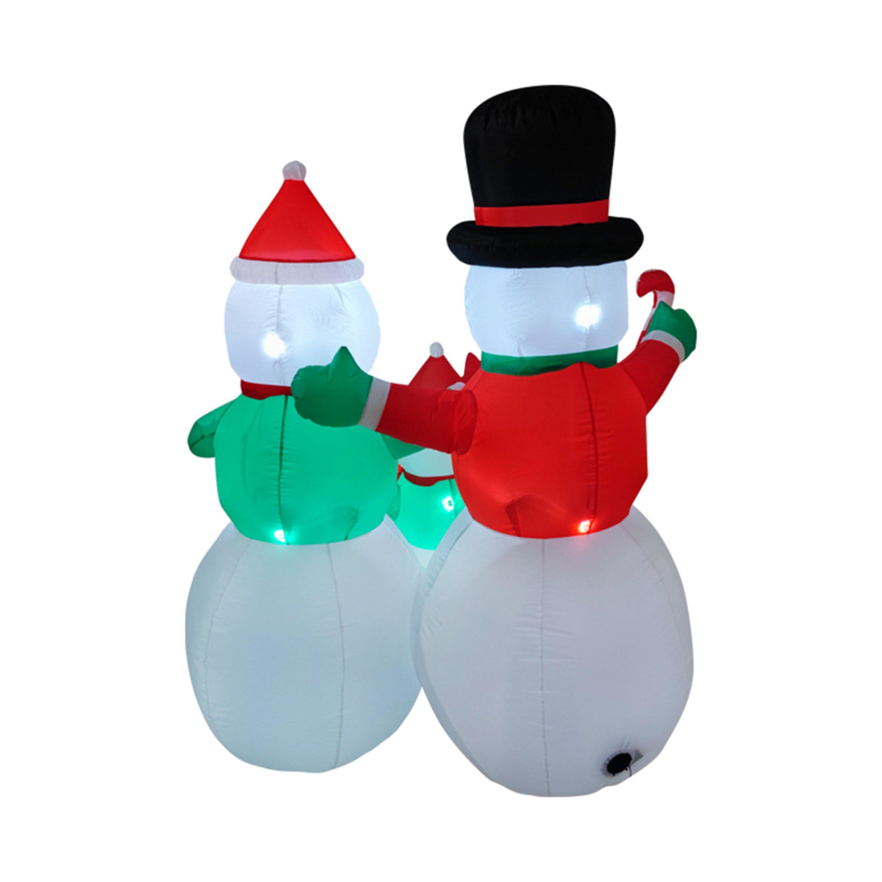 Multi-Colour - LIFE IDEAS - 6ft Christmas Inflatable Snowman - 4