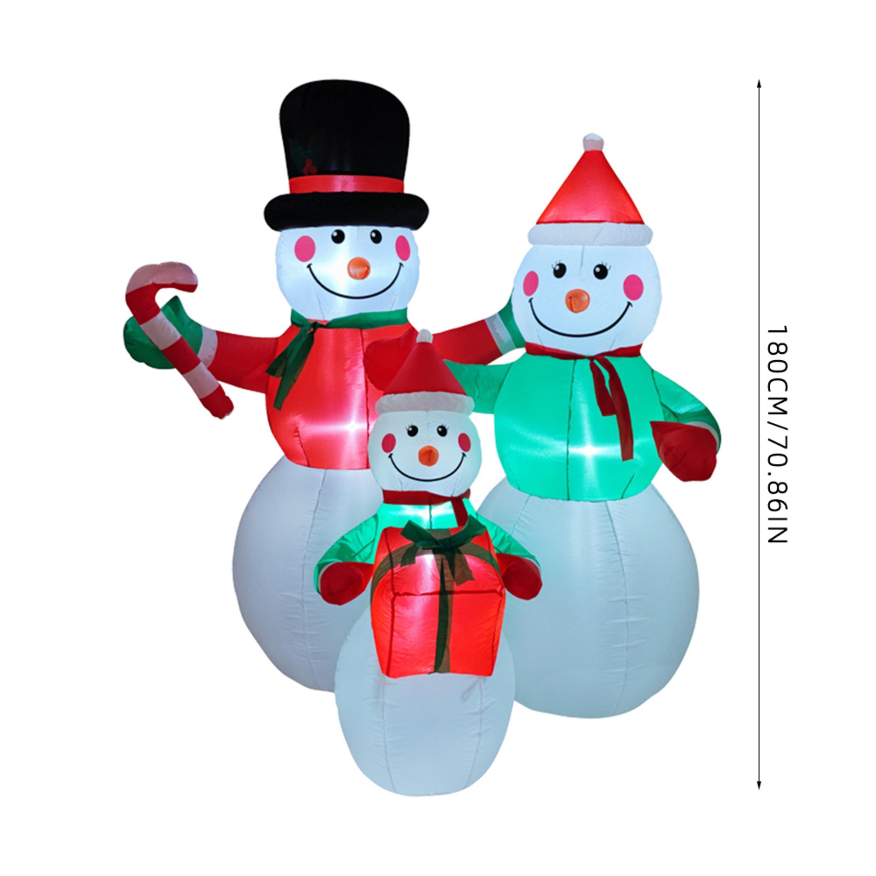 Multi-Colour - LIFE IDEAS - 6ft Christmas Inflatable Snowman - 5