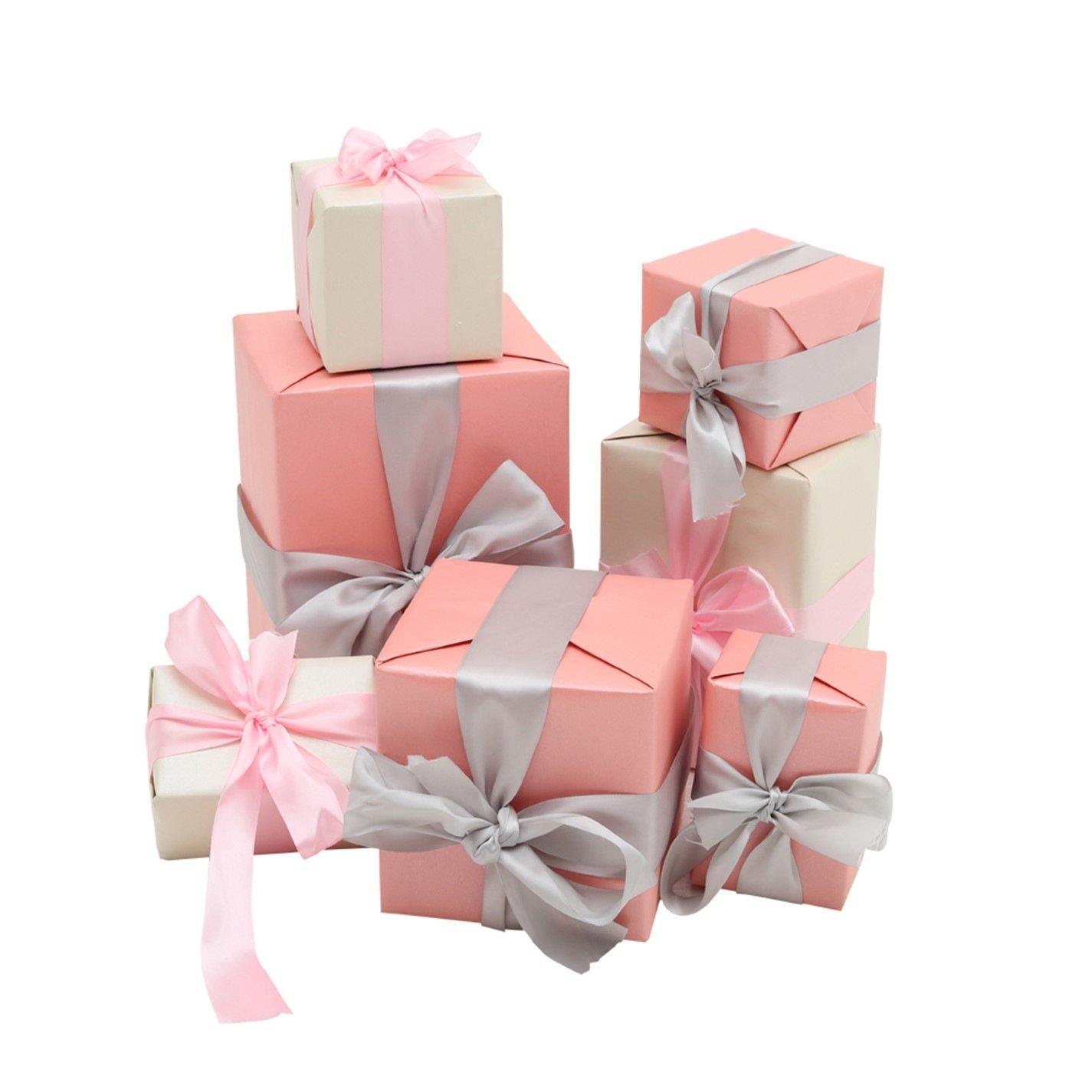 Pink - LIFE IDEAS - 7 Pieces Christmas Decorative Gift Boxes - 4