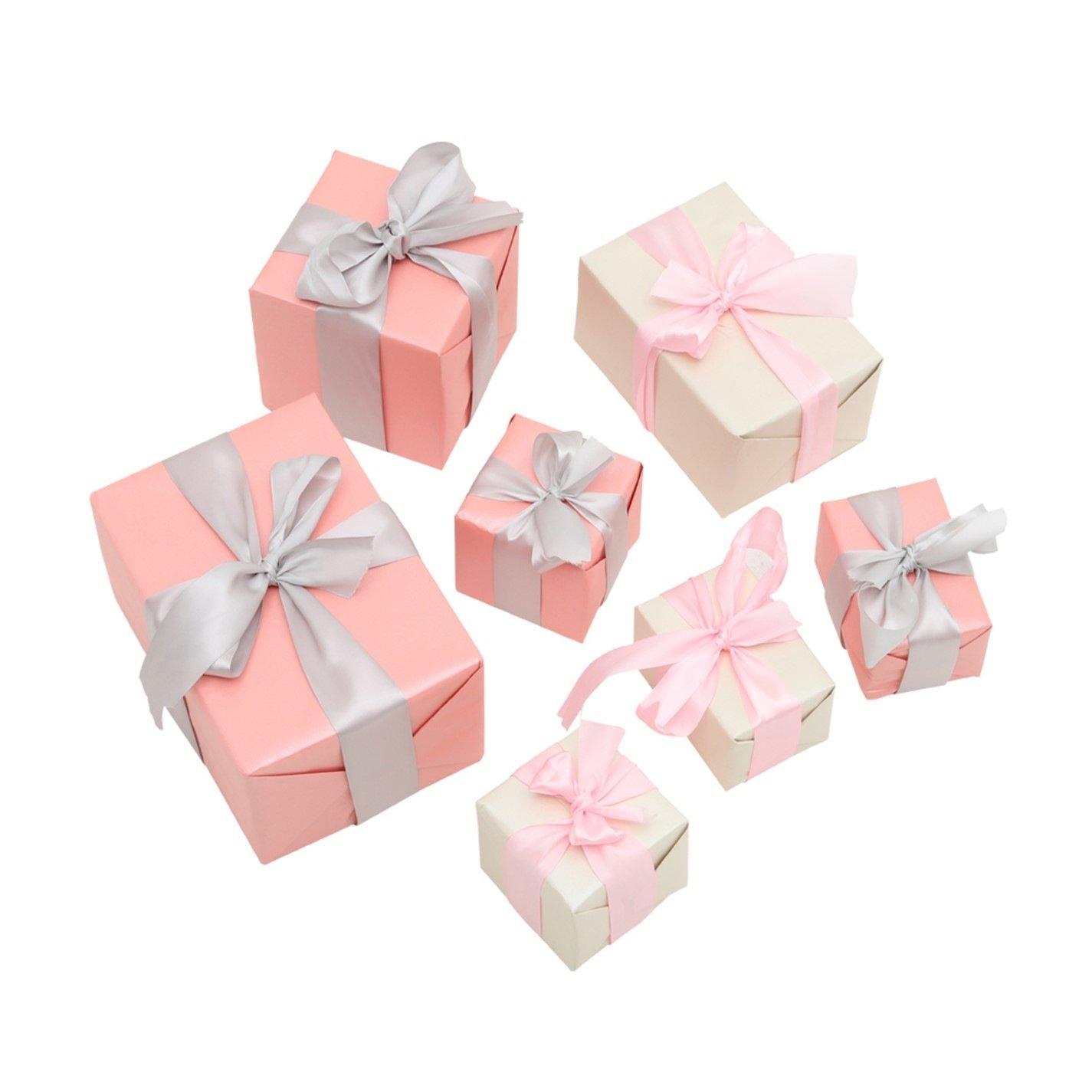 Pink - LIFE IDEAS - 7 Pieces Christmas Decorative Gift Boxes - 5