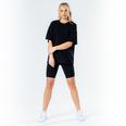 Black Oversized T-Shirt and Cycle Shorts Women's Set