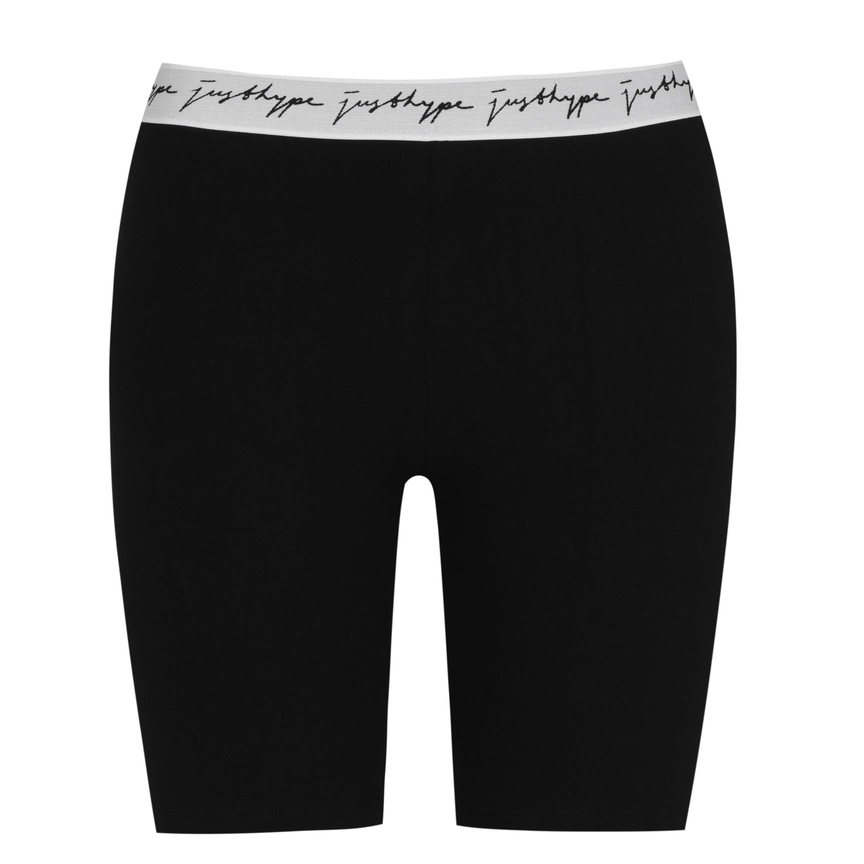 Black - Hype - Black Oversized T-Shirt and Cycle Shorts Women's Set - 7