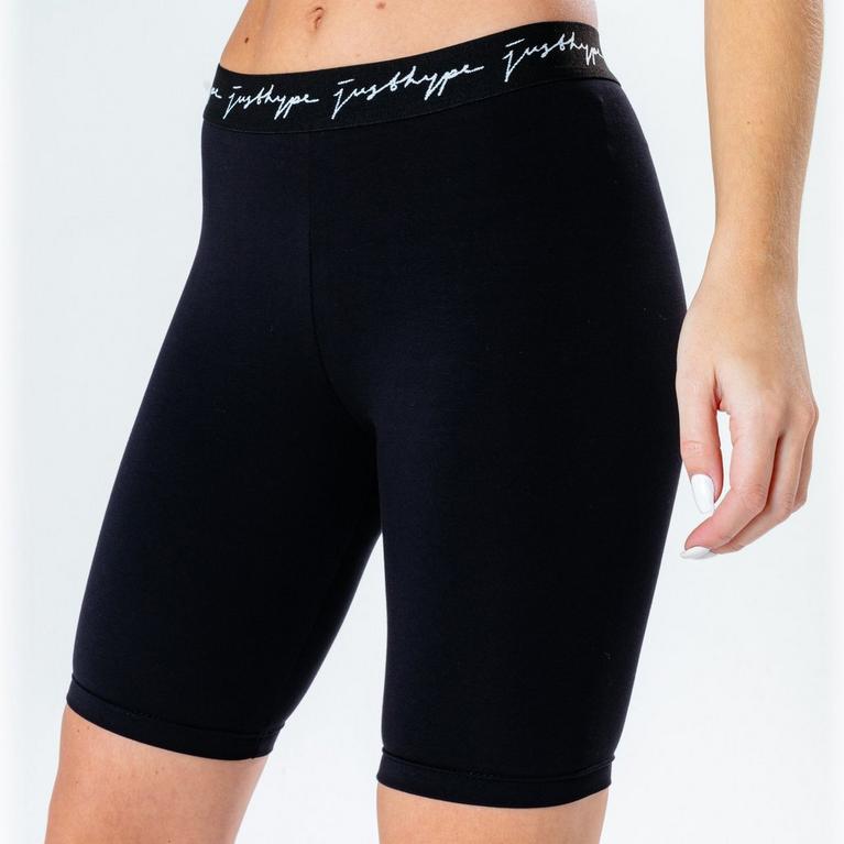 Noir - Hype - Black Oversized T-Shirt and Cycle Shorts Women's Set - 2