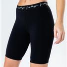 Noir - Hype - Black Oversized T-Shirt and Cycle Shorts Women's Set - 4