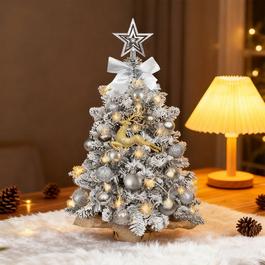 LIFE IDEAS Mini Silver Christmas Tree for Holiday Decoration